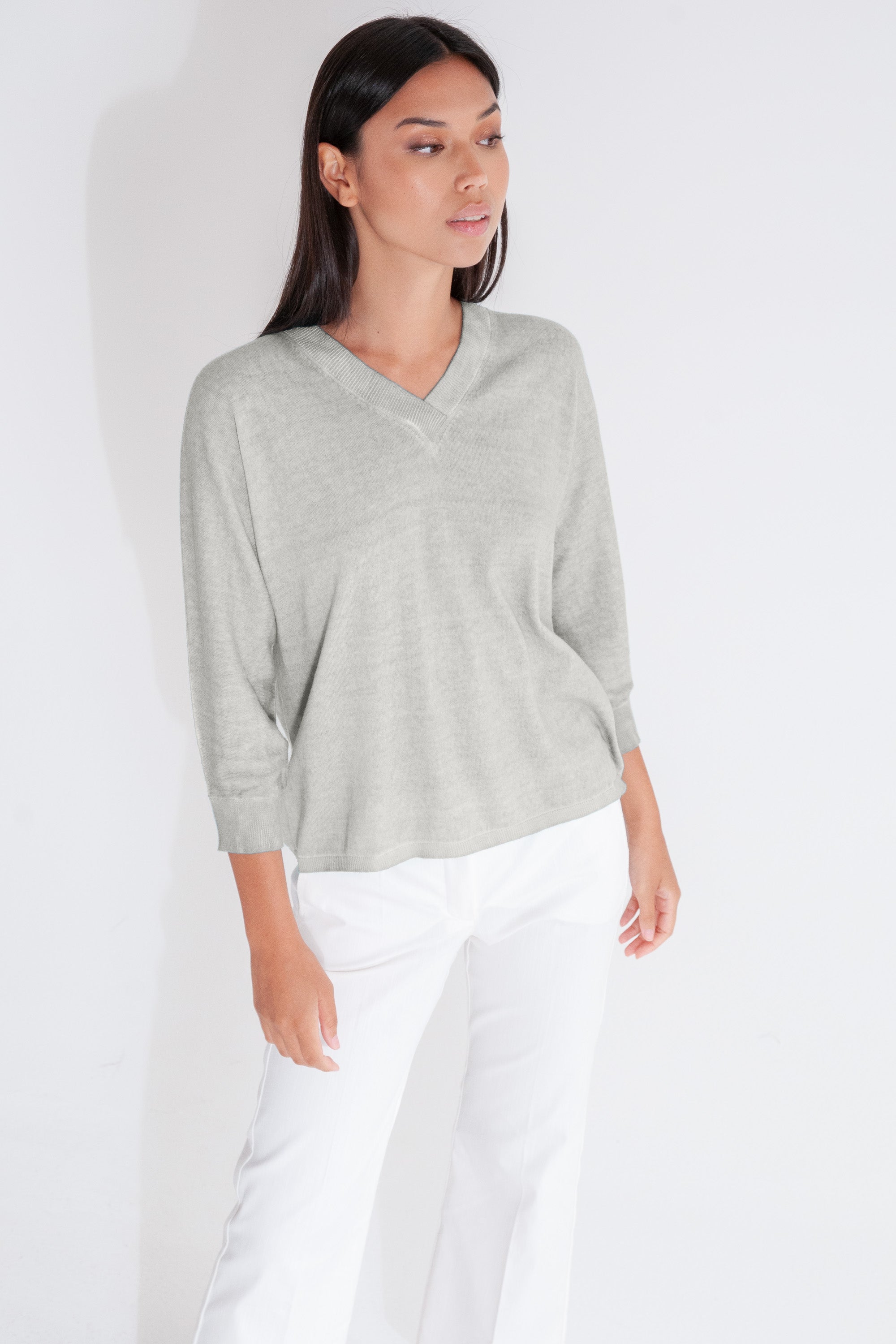Anna V-Neck - Platino