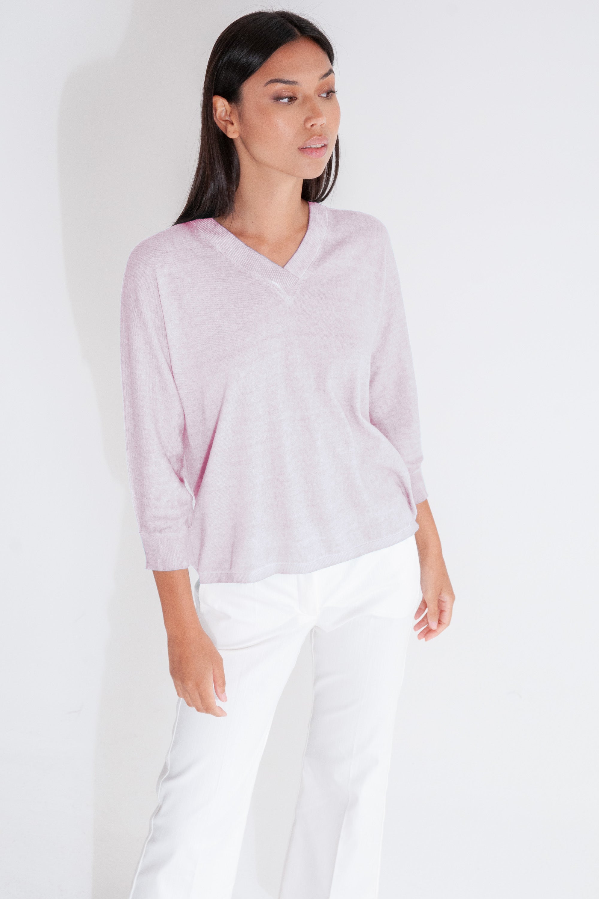 Anna V-Neck - Rose