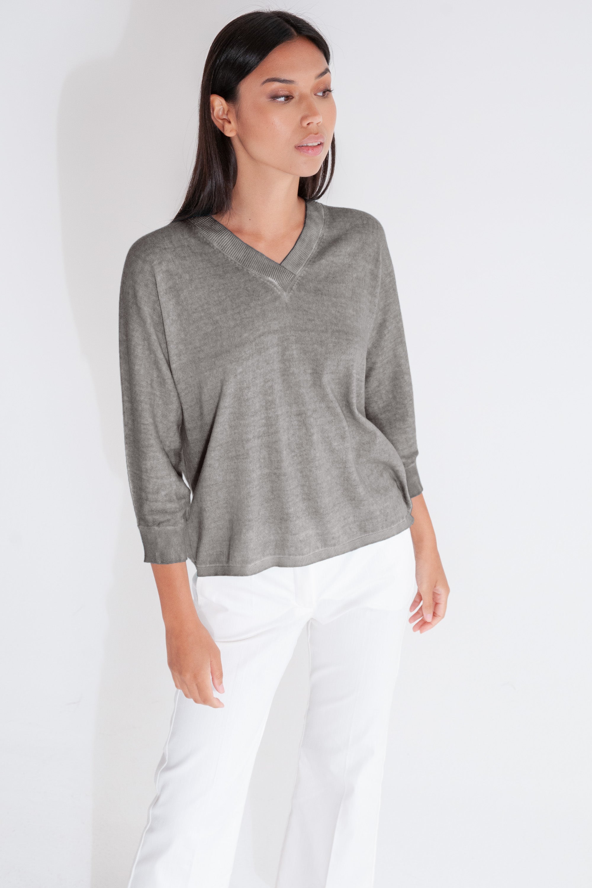 Anna V-Neck - Steel
