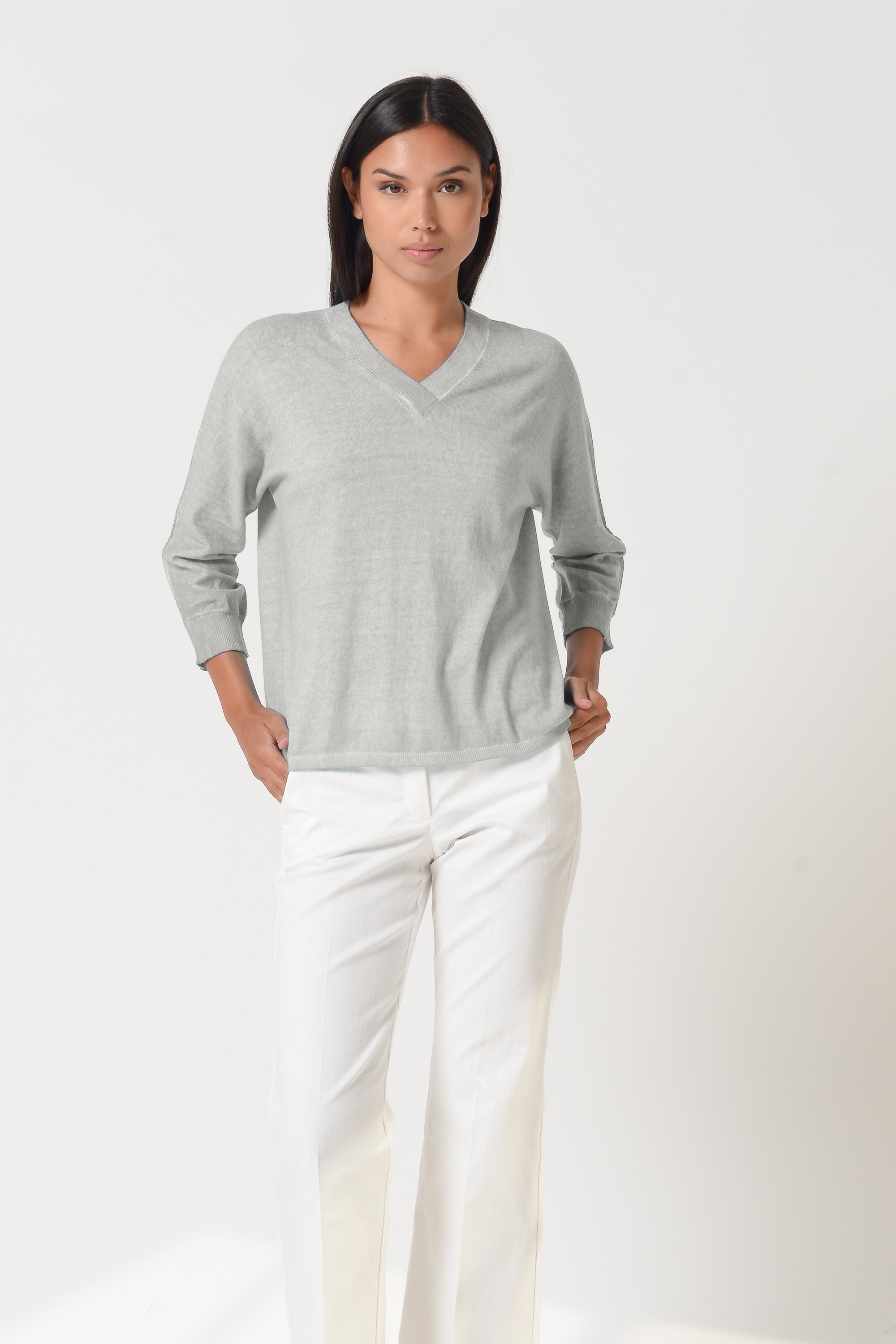 Anna V-Neck - Platino