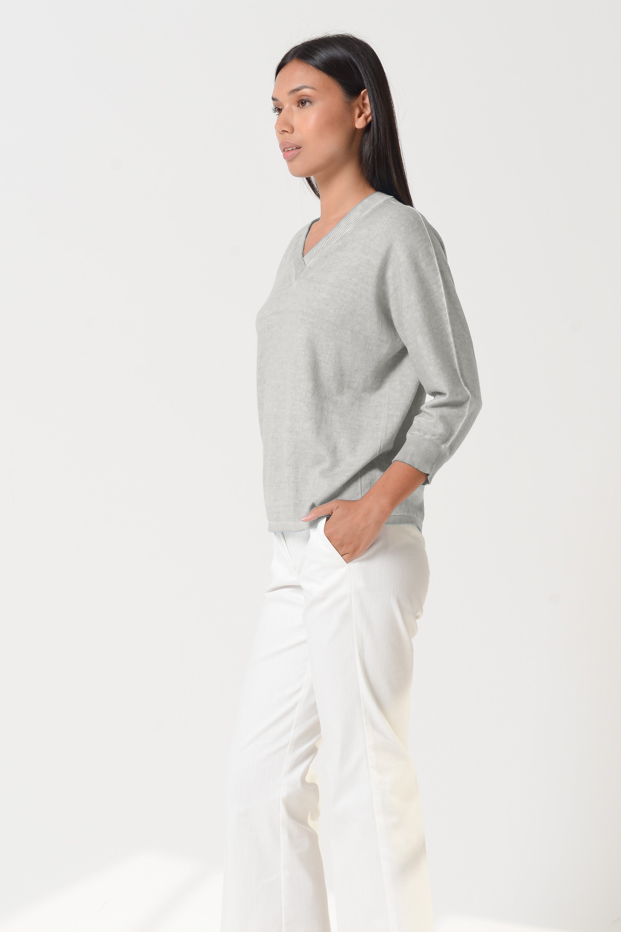 Anna V-Neck - Platino