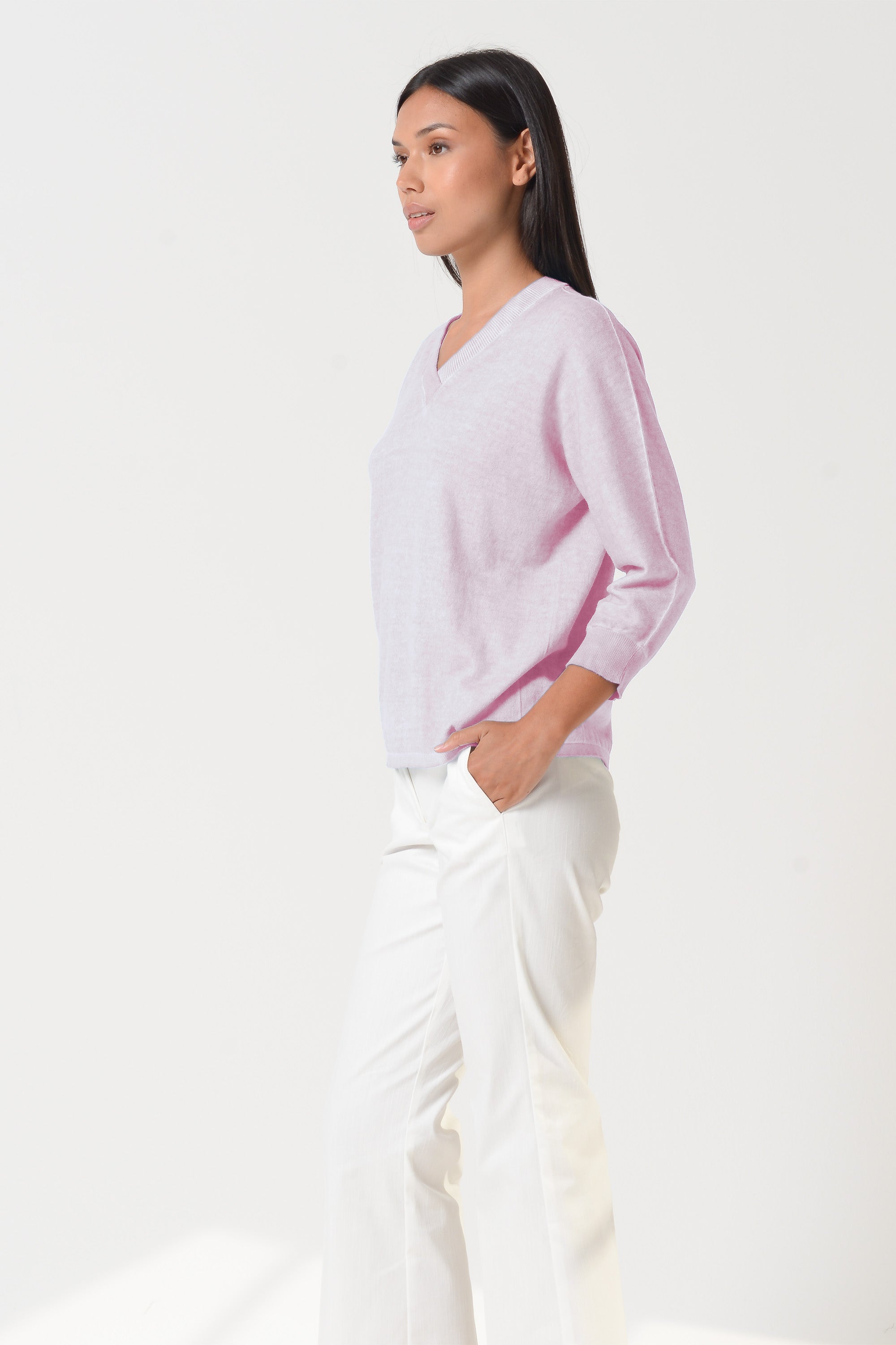 Anna V-Neck - Rose