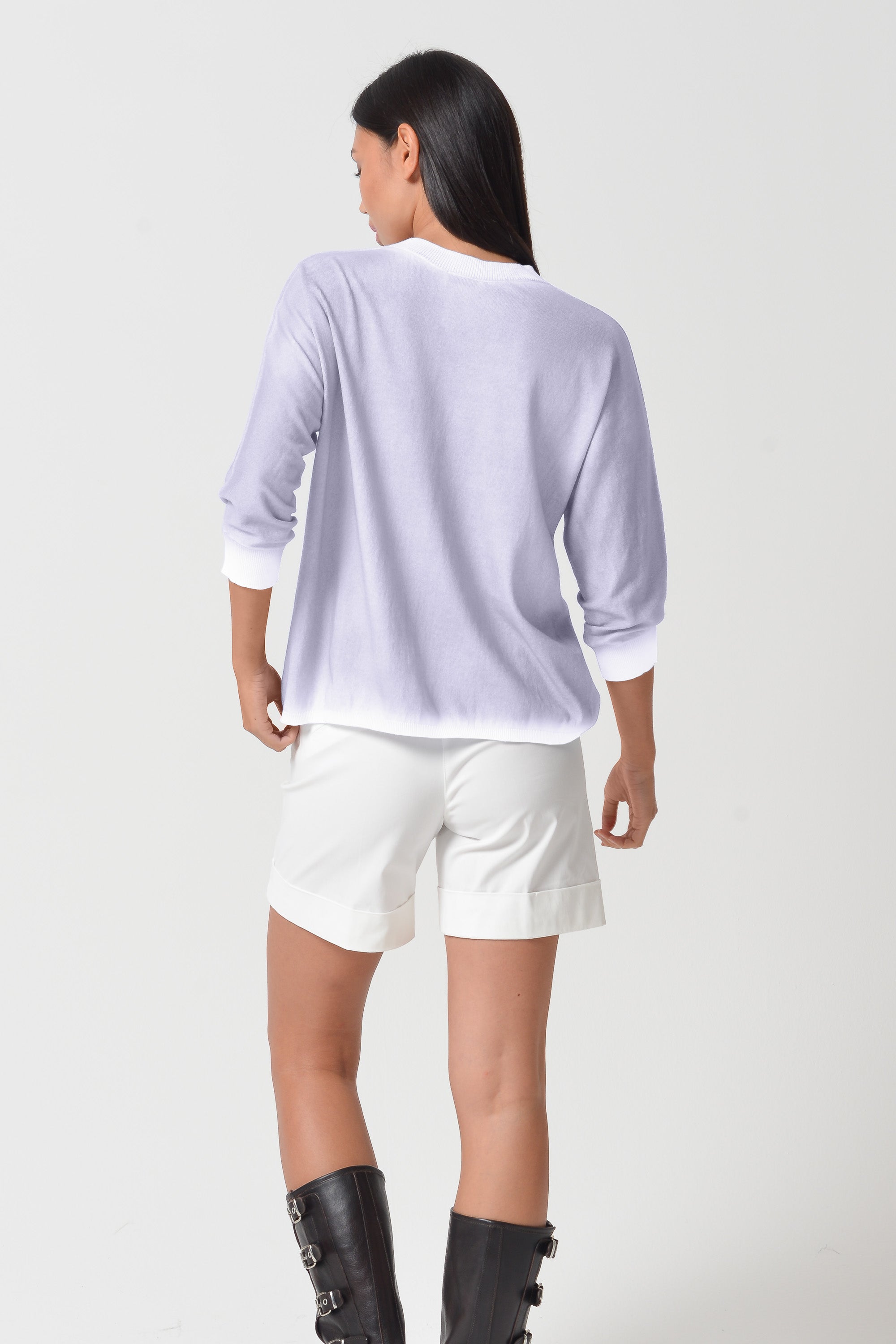 Anna V-Neck Spray Art - Lilac