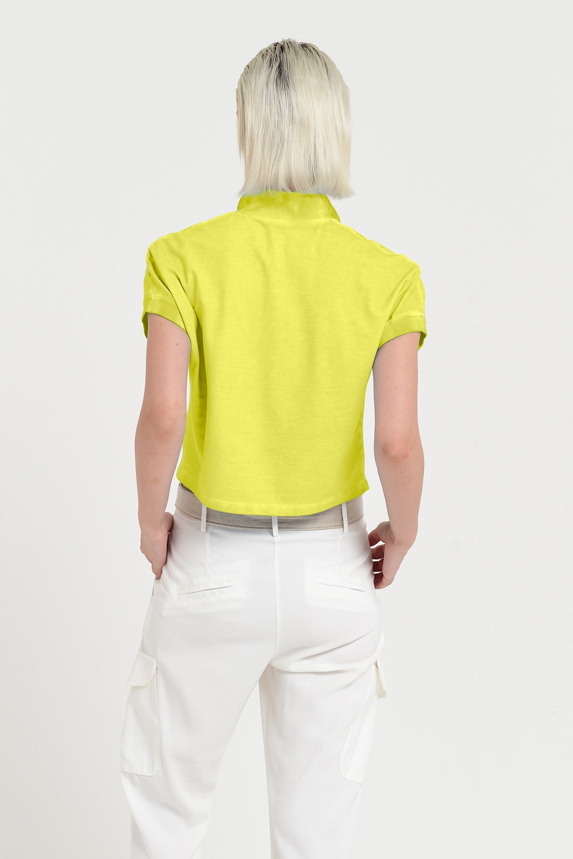 Crop Polo - Lime