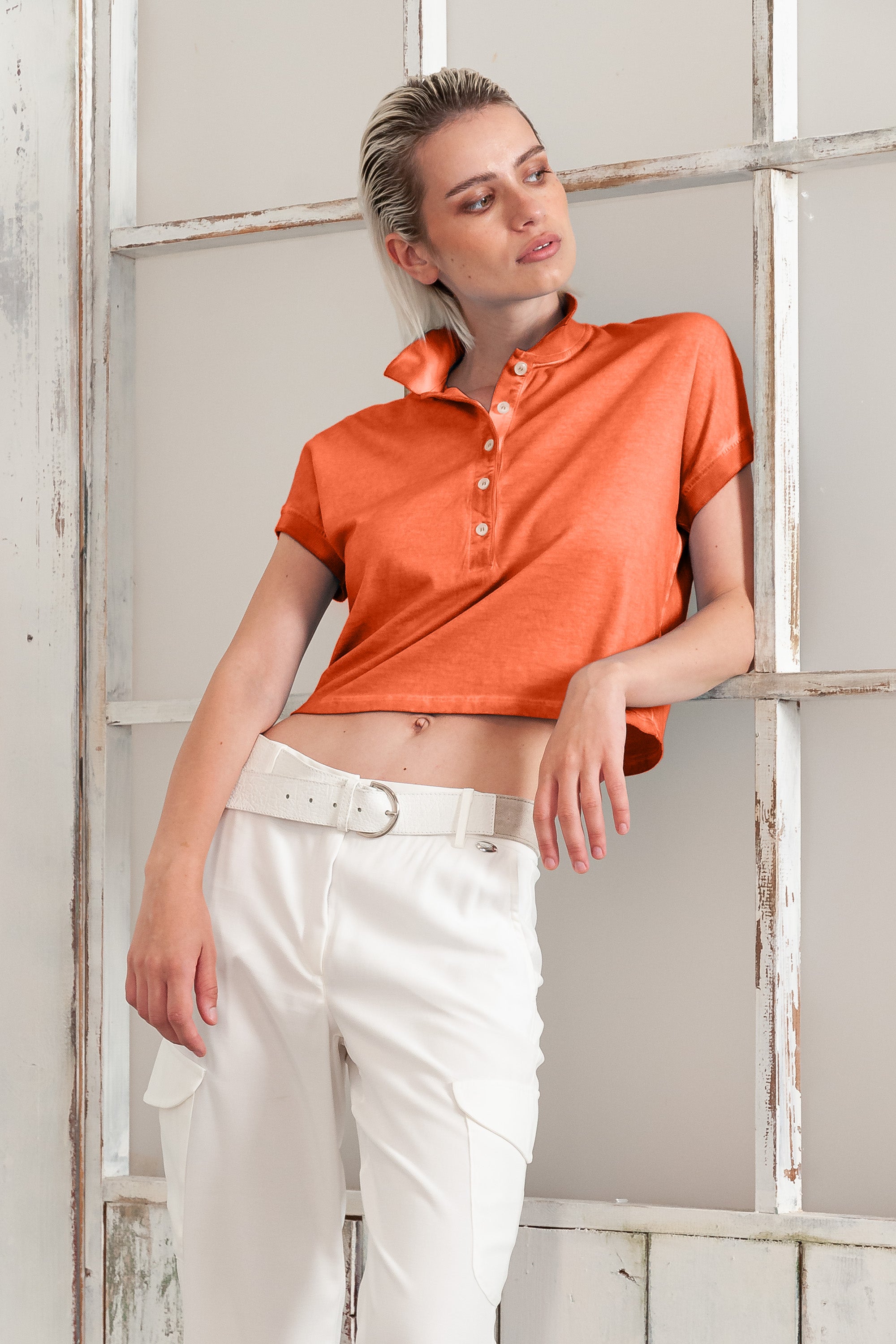 Crop Polo - Spritz