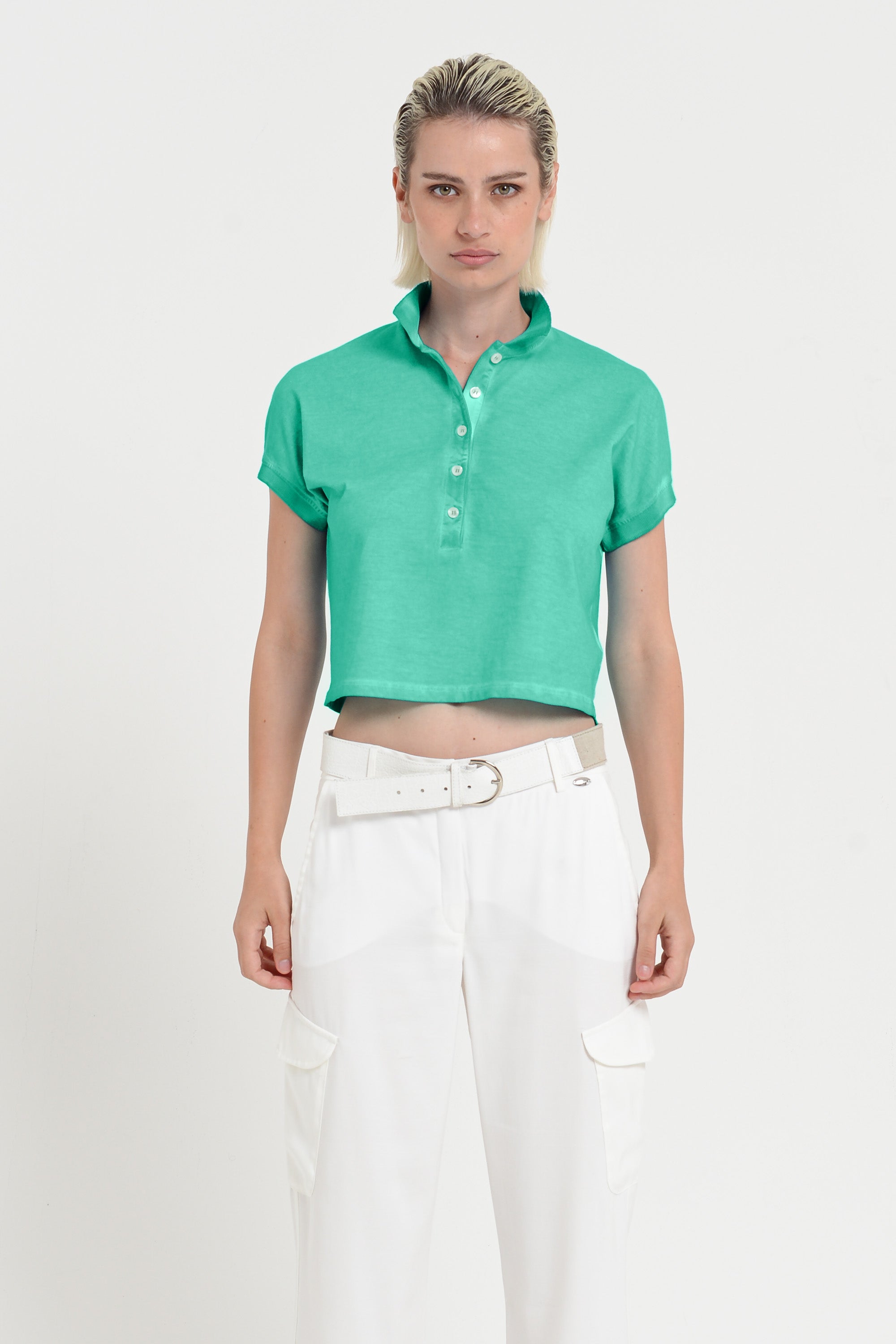 Crop Polo - Women's Cropped Polo Shirt - Jungle