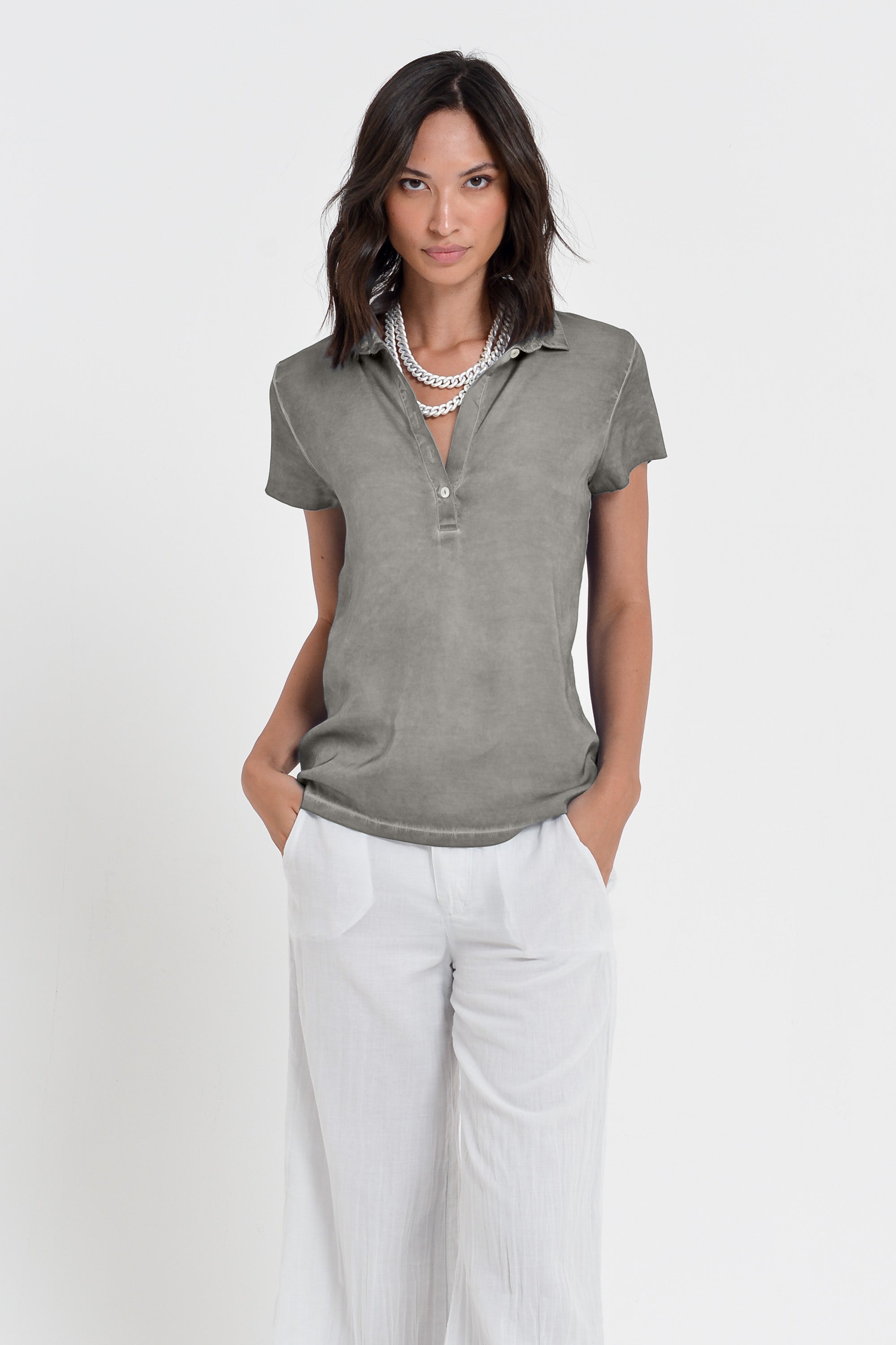 Bellera Polo - Women Stretchy Polo Shirt - Dolphin