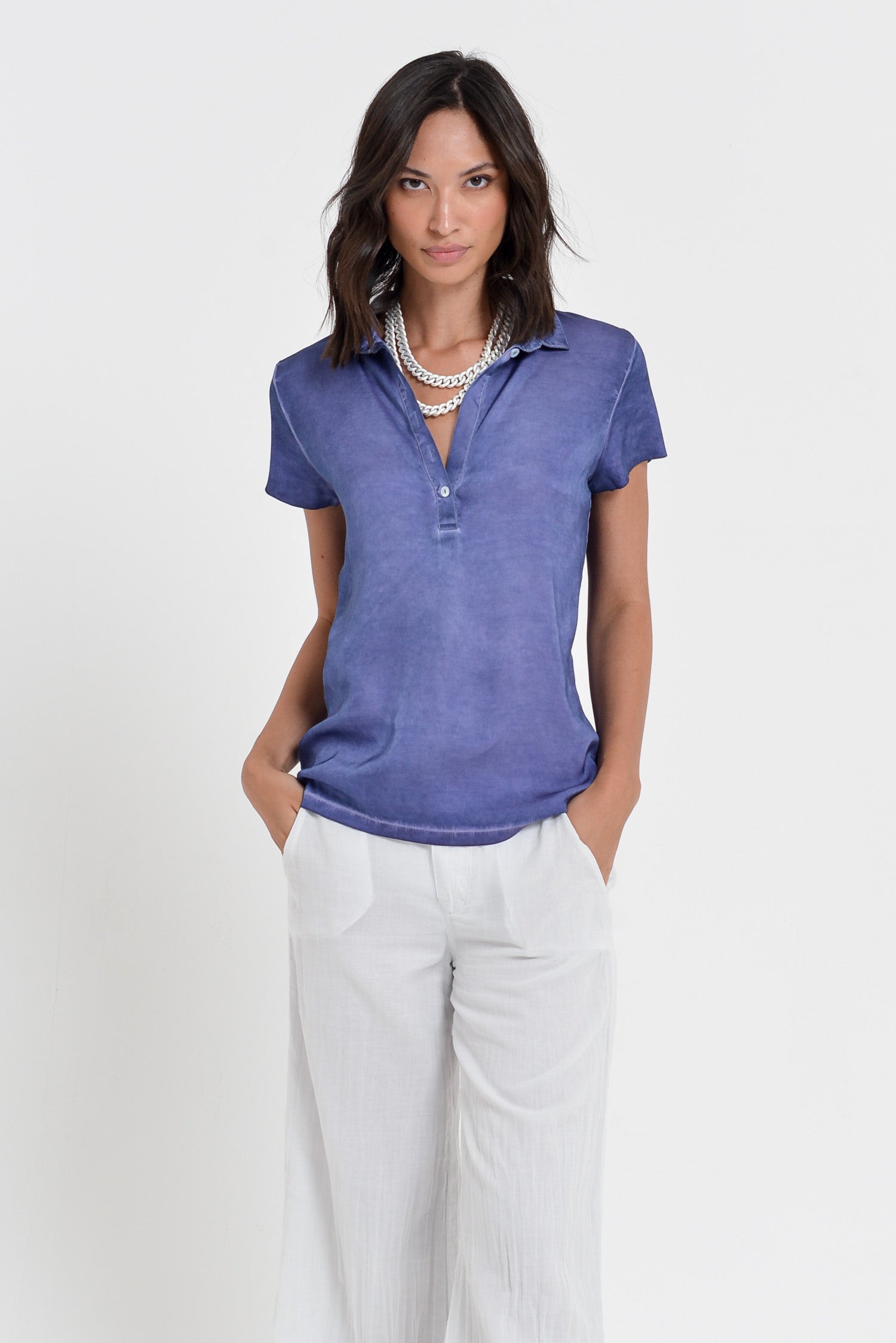 Bellera Polo - Women Stretchy Polo Shirt - Whale