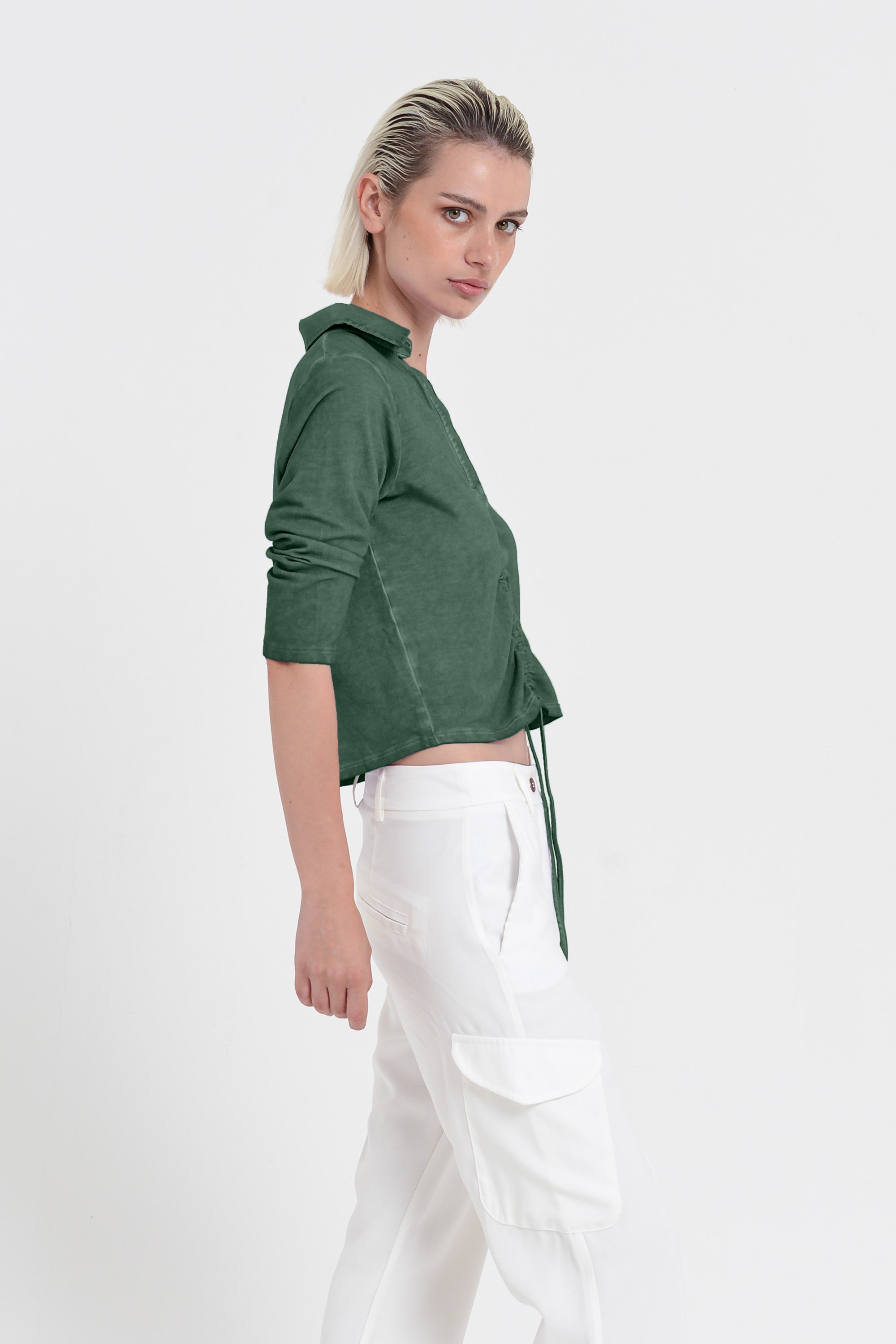 Menton Polo - Women's Short Sleeve Pique Polo Shirt - Juniper