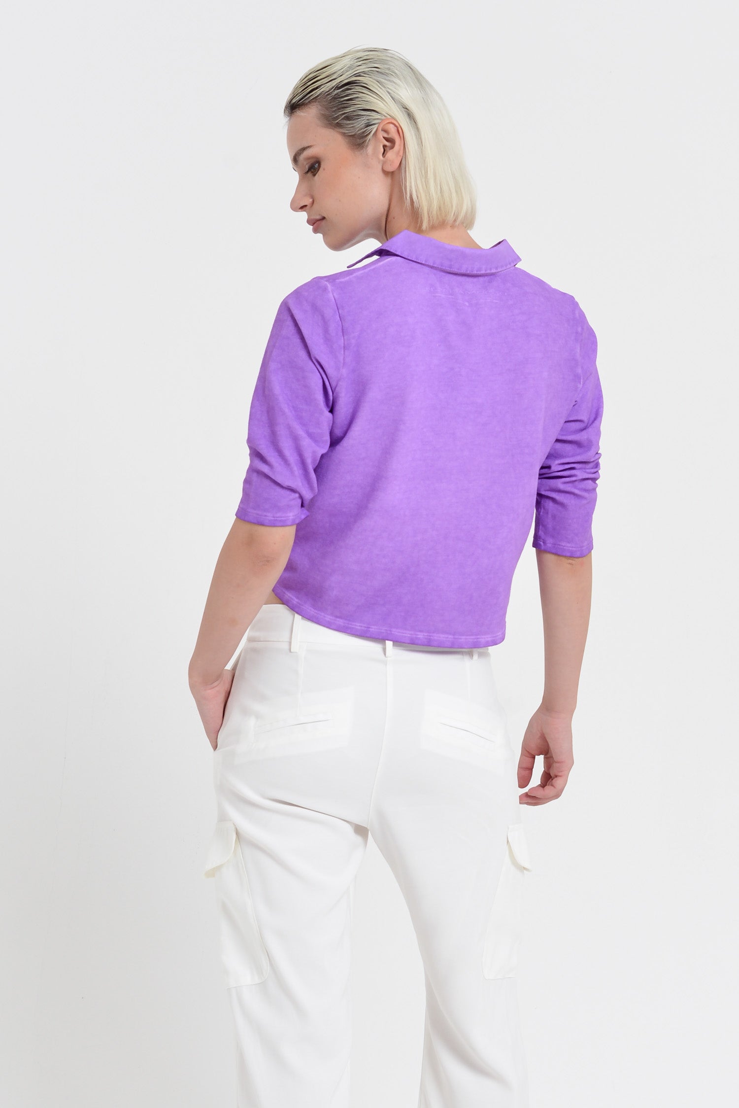 Menton Polo - Women's Short Sleeve Pique Polo Shirt - Morado