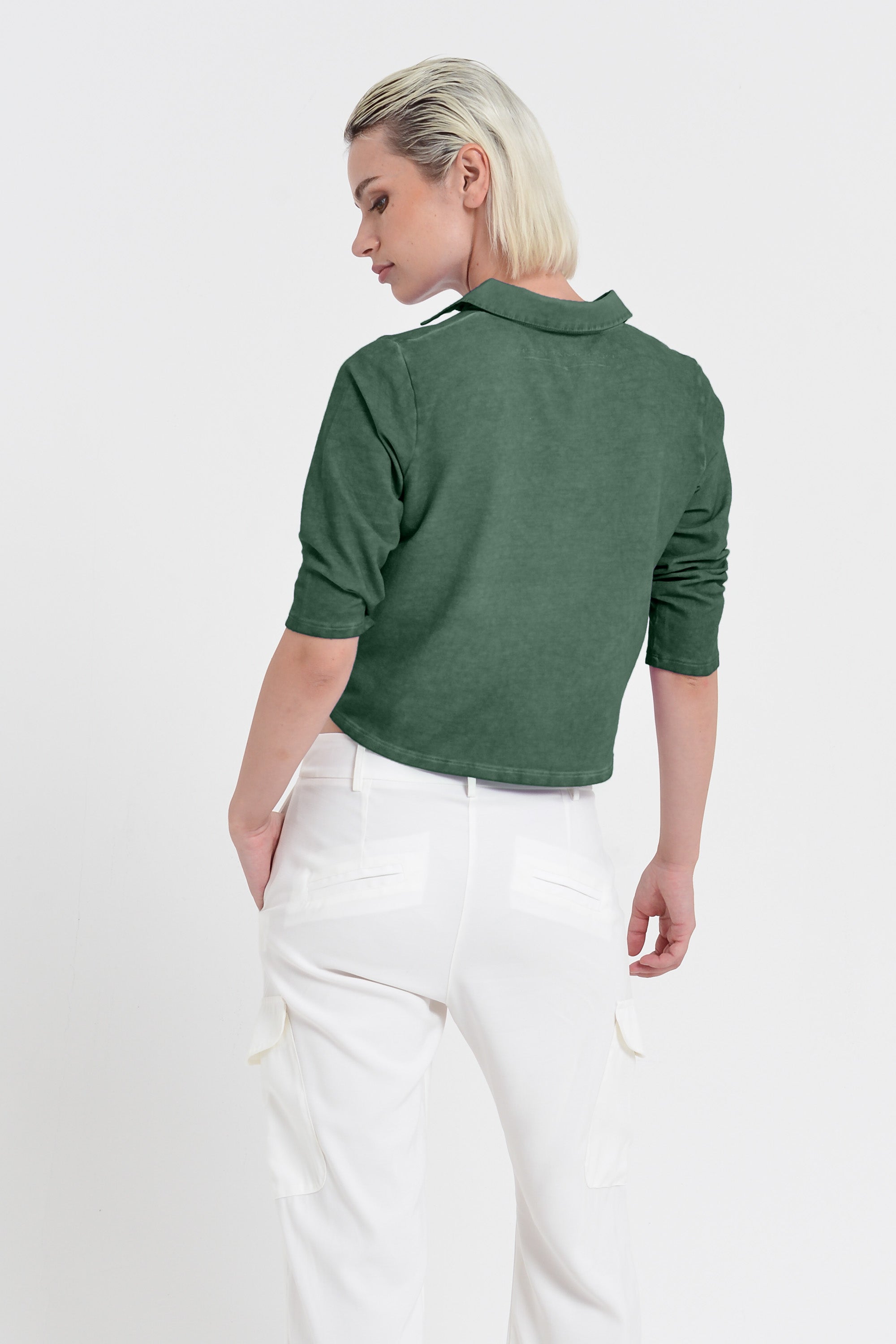 Menton Polo - Women's Short Sleeve Pique Polo Shirt - Juniper