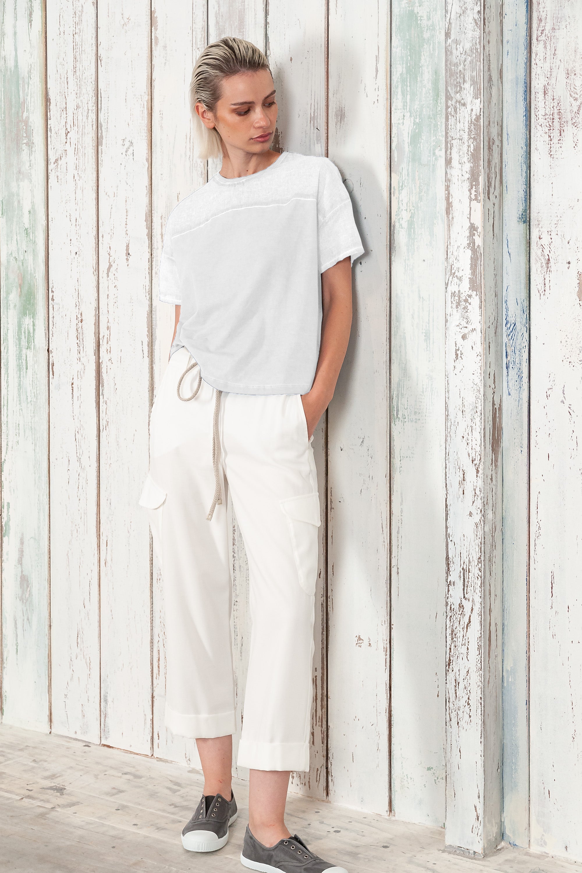 Sunset T-Shirt - Women's Crewneck Cotton T-Shirt - White