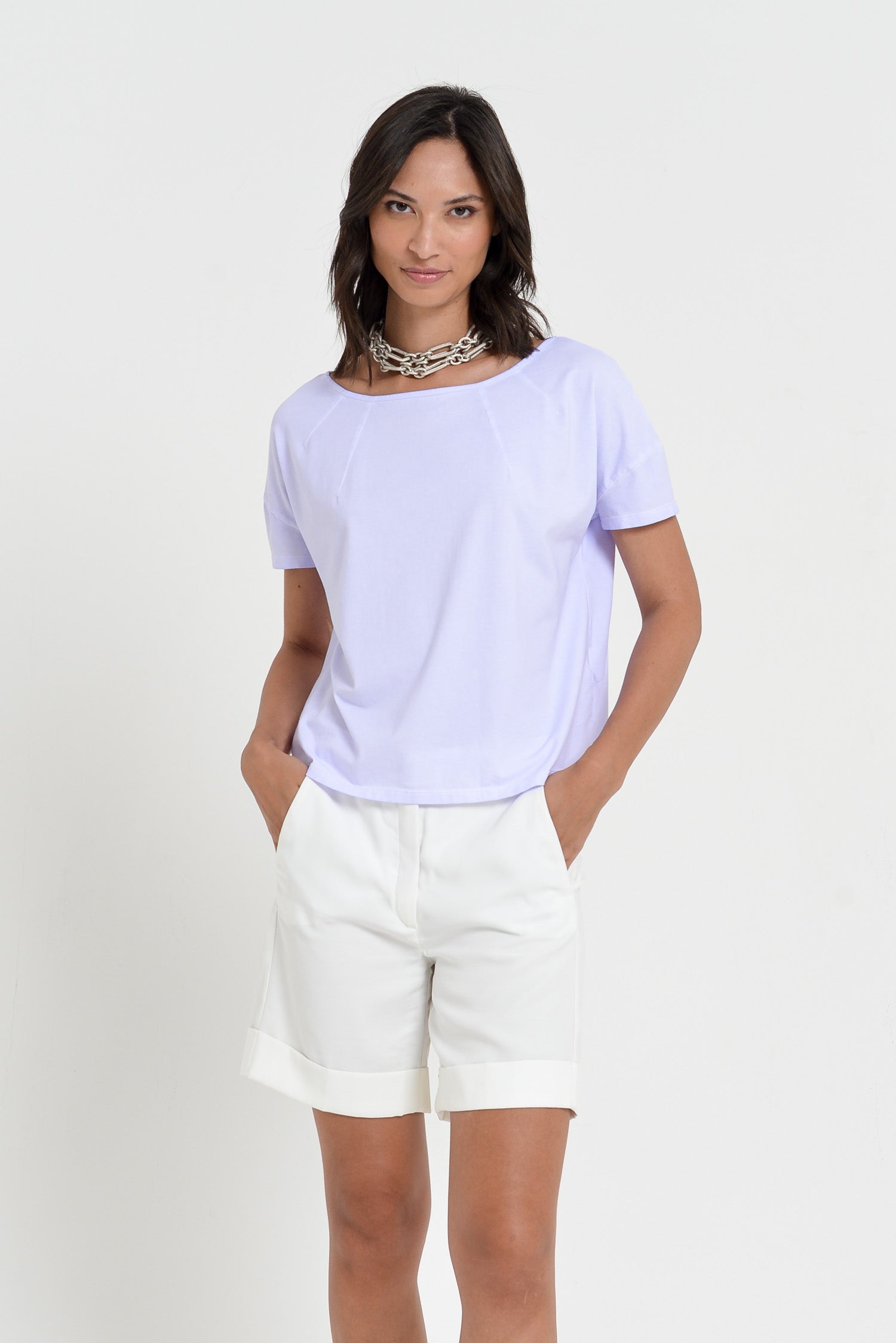 Creta T-Shirt - Women's Stretchy Cotton T-Shirt - Lilac