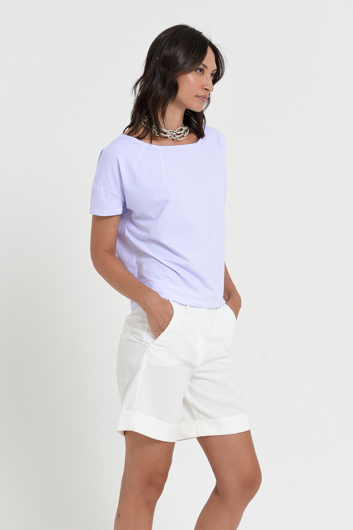 Creta T-Shirt - Women's Stretchy Cotton T-Shirt - Lilac