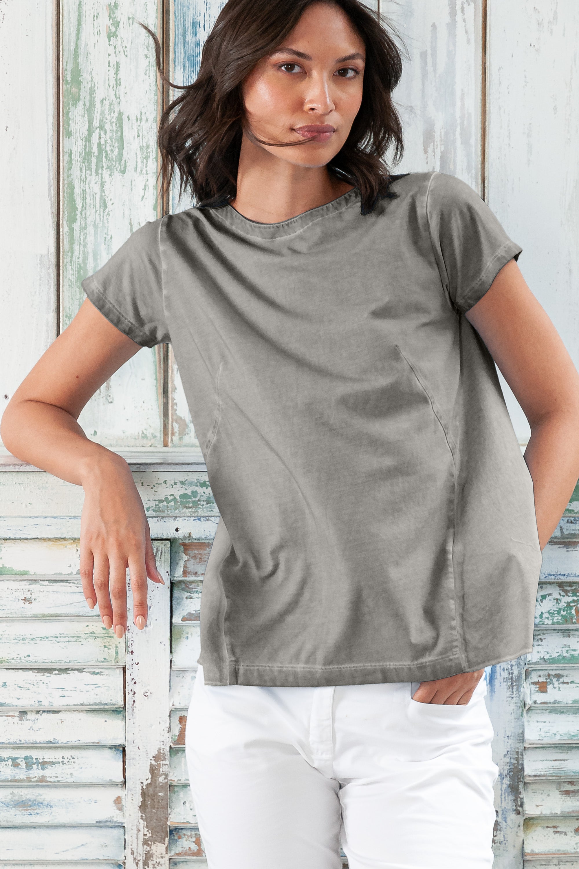 Flashback T-Shirt - Women's Stretchy Cotton T-Shirt - Dolphin