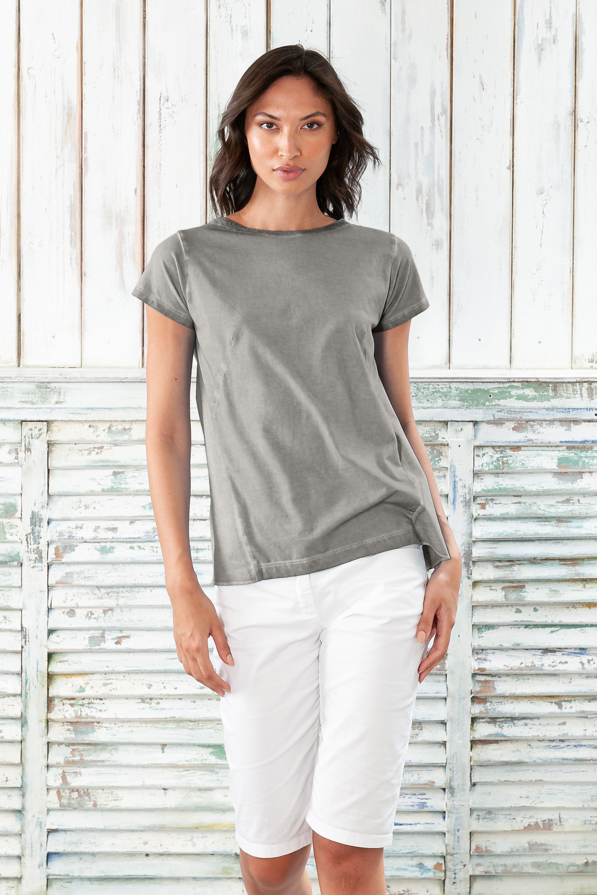 Flashback T-Shirt - Women's Stretchy Cotton T-Shirt - Dolphin