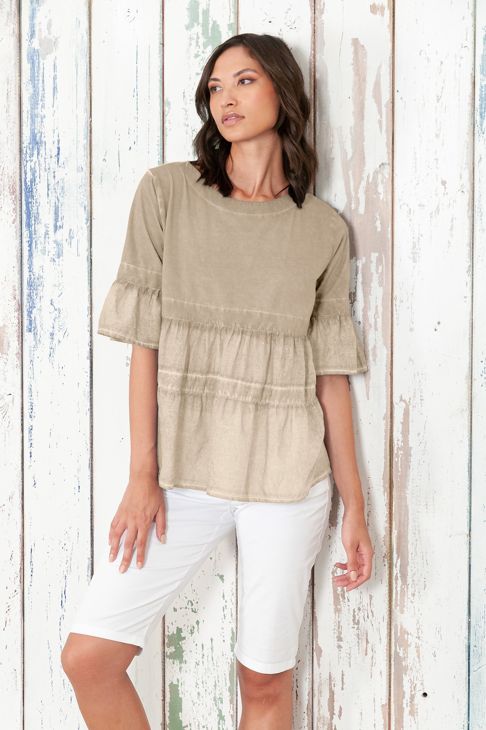 Pep T-Shirt - Women's Short Sleeve Peplum T-Shirt - Harbor