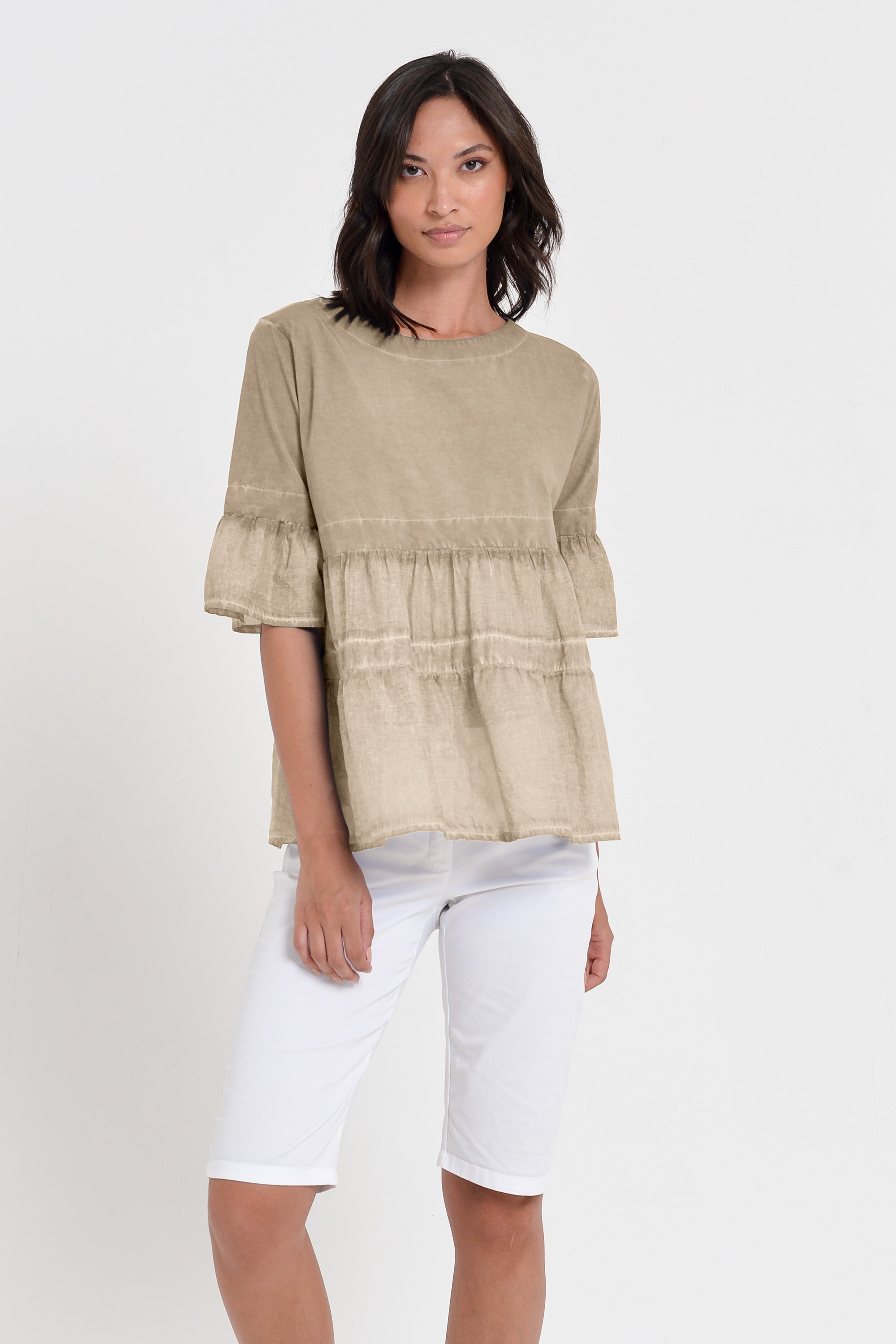 Pep T-Shirt - Women's Short Sleeve Peplum T-Shirt - Harbor