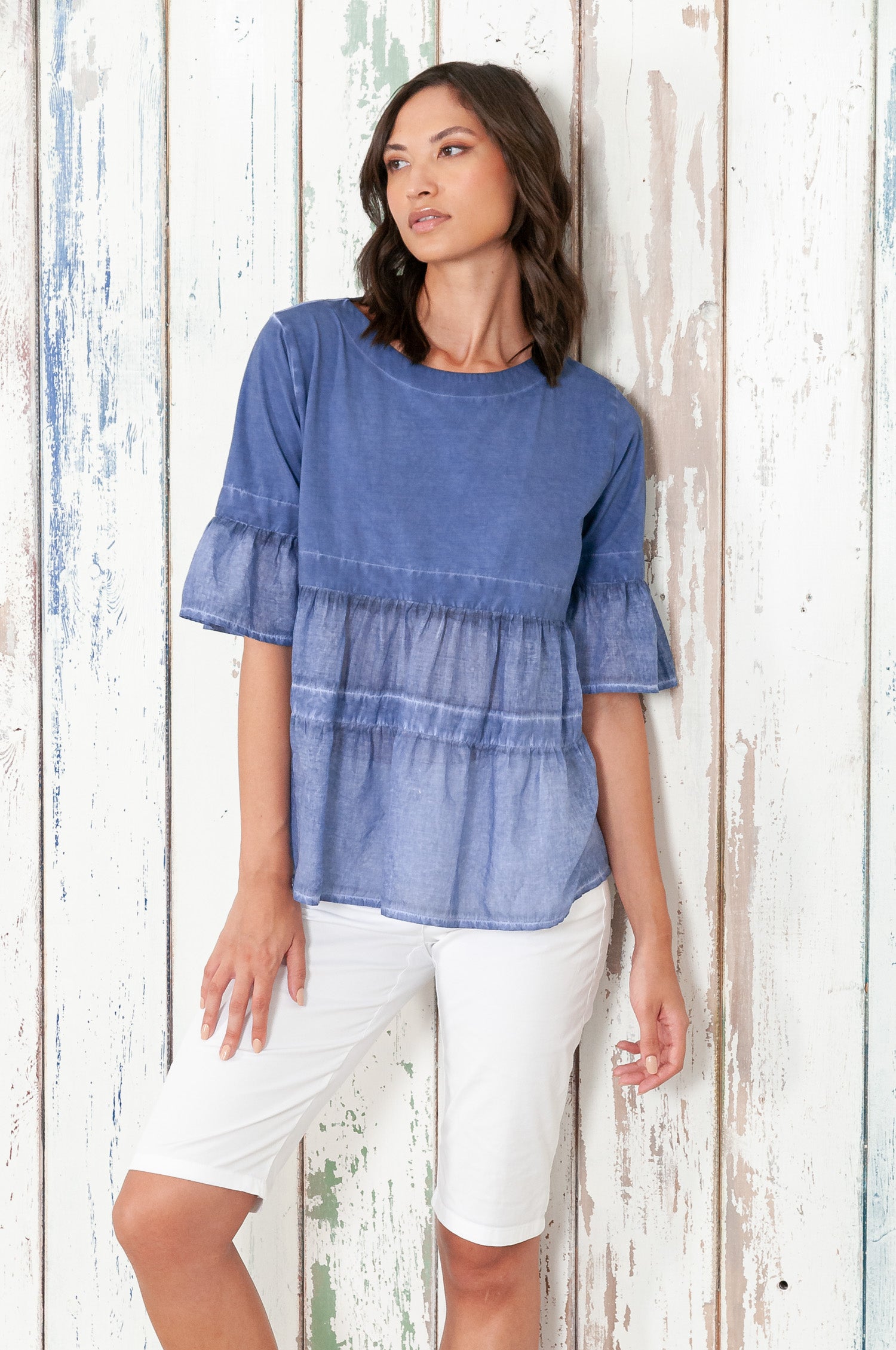 Pep T-Shirt - Women's Short Sleeve Peplum T-Shirt - Whale