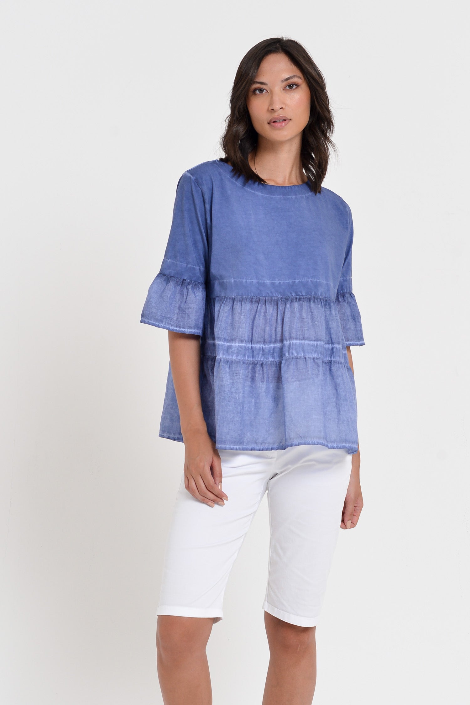 Pep T-Shirt - Women's Short Sleeve Peplum T-Shirt - Whale