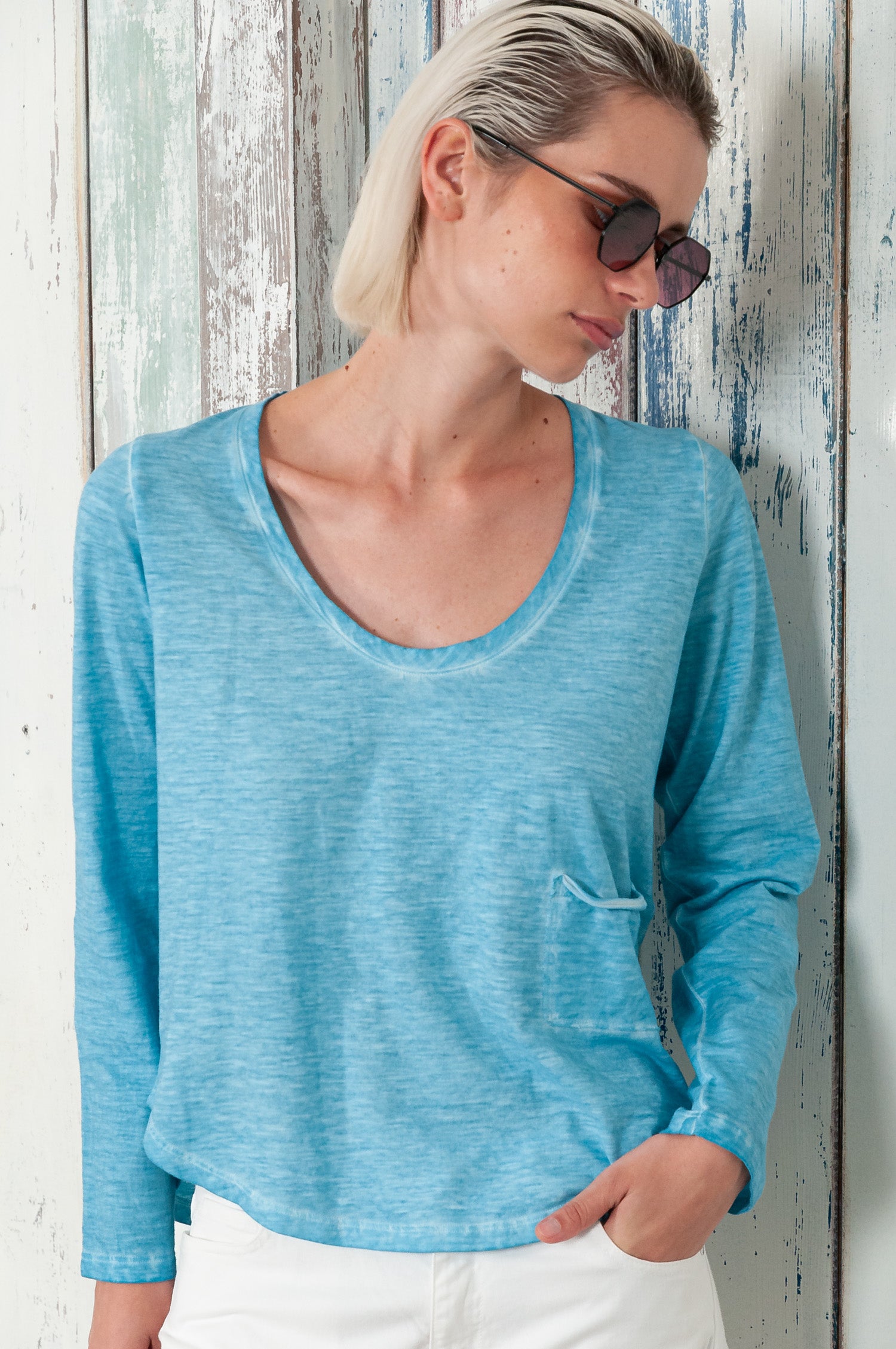 Vigole T-Shirt - Women's Long Sleeve Wide Neck T-Shirt - Viking