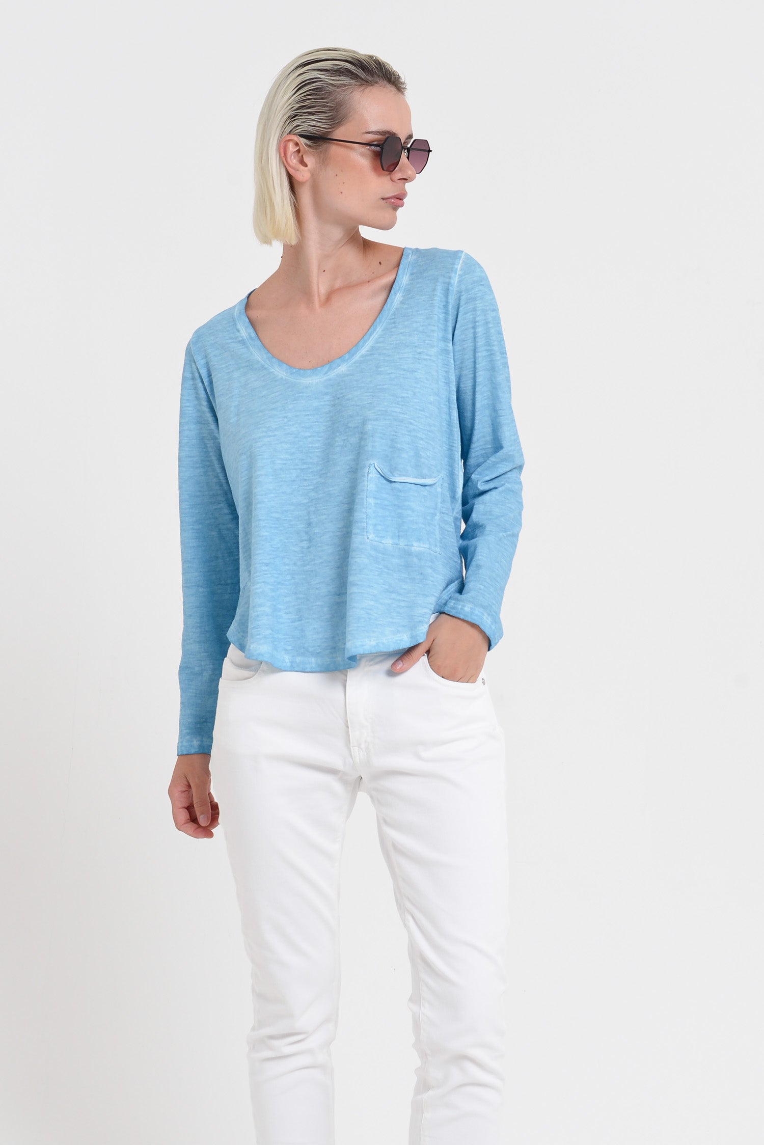 Vigole T-Shirt - Women's Long Sleeve Wide Neck T-Shirt - Viking