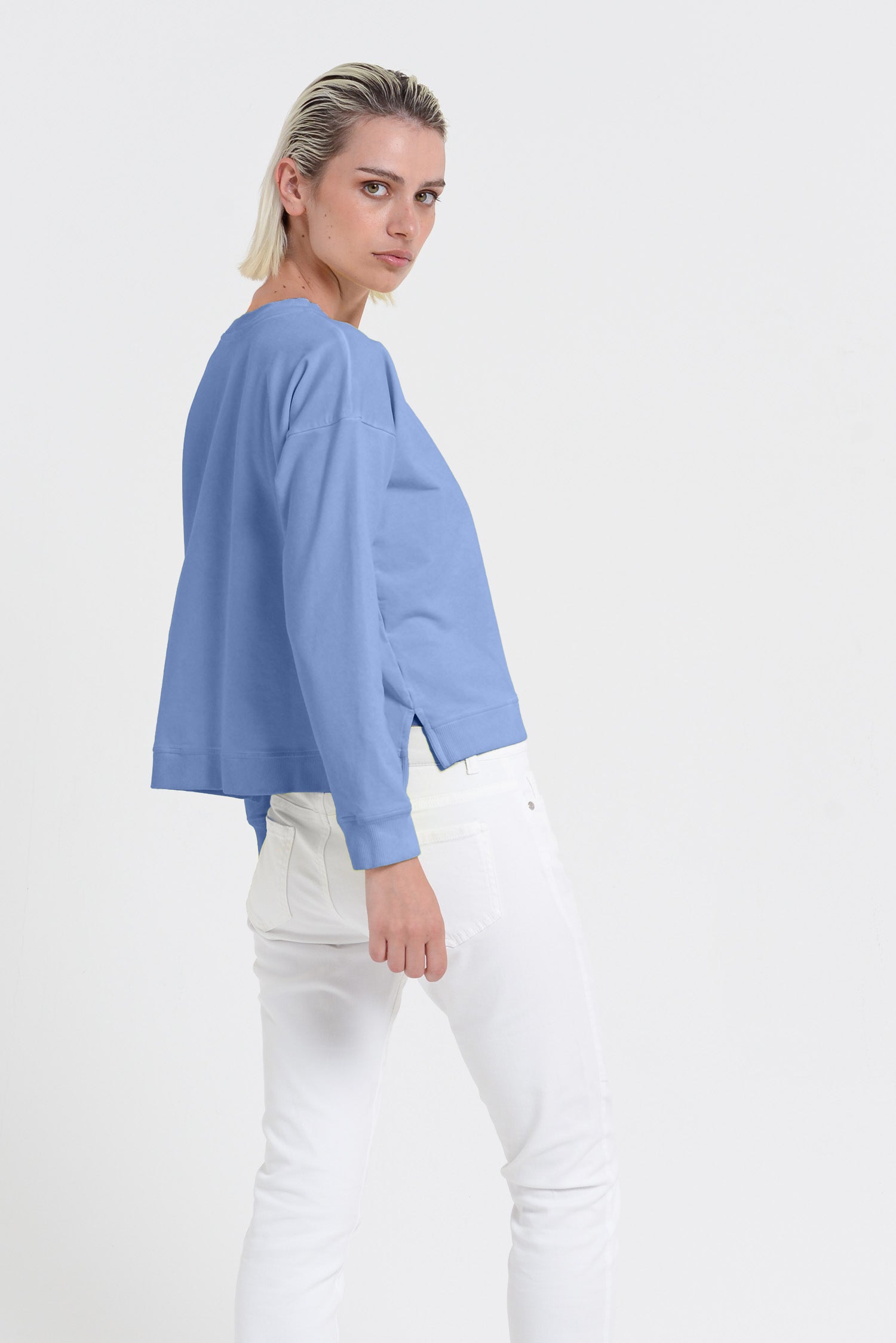 Roxie Sweatshirt - Women's Cropped Cotton Sweatshirt - Bay