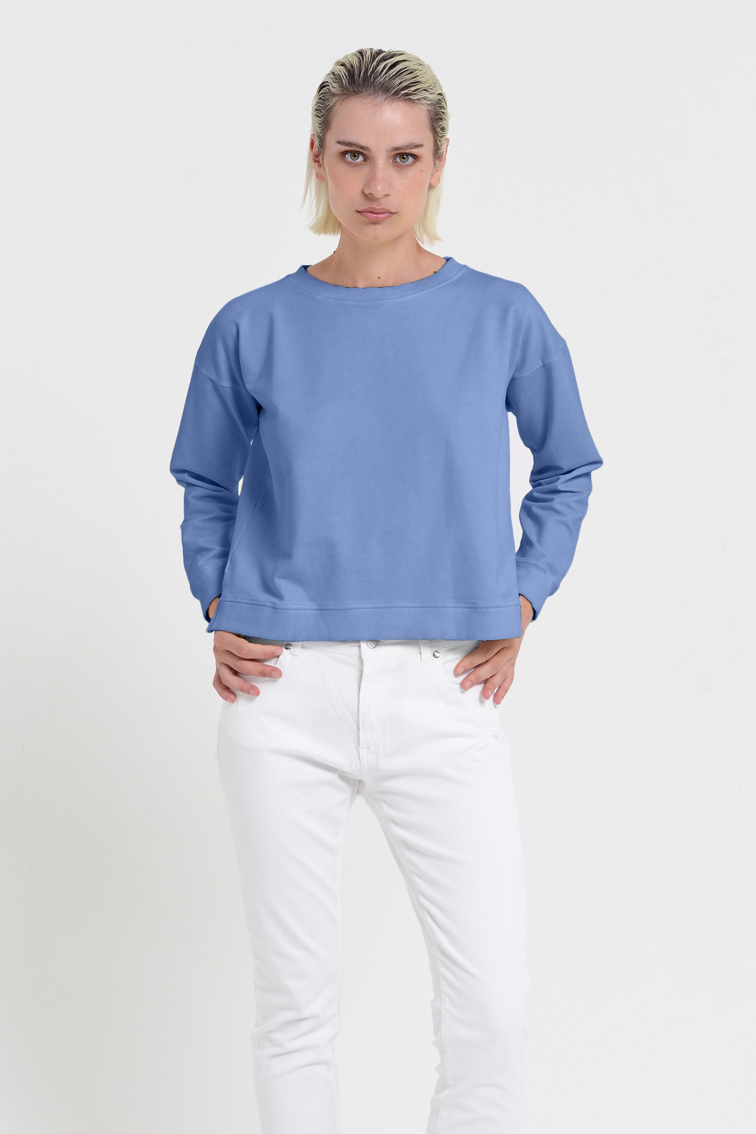 Roxie Sweatshirt - Women's Cropped Cotton Sweatshirt - Bay