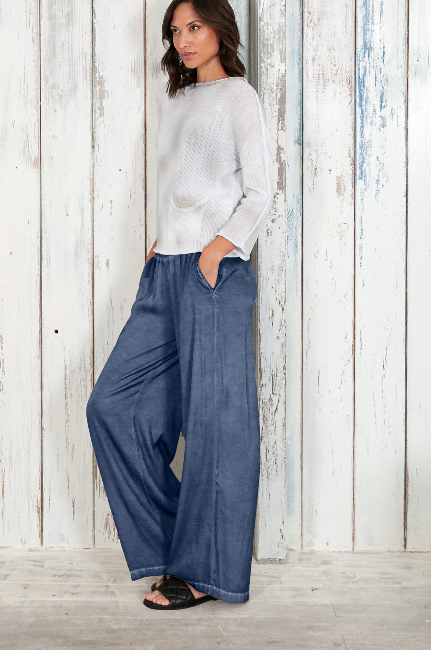 Island Slacks - Wide Flowy Pant - Whale
