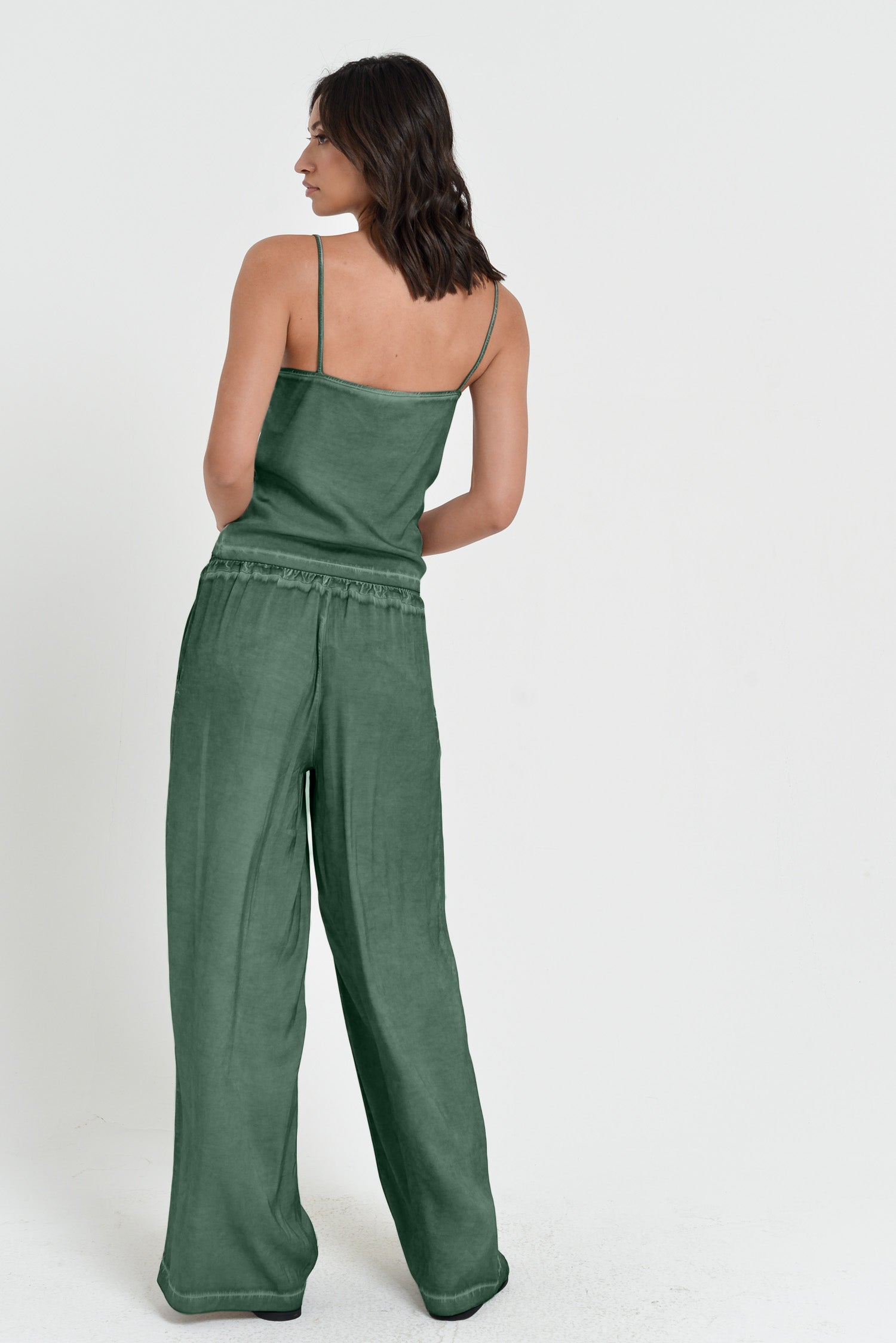 Island Slacks - Wide Flowy Pant - Juniper