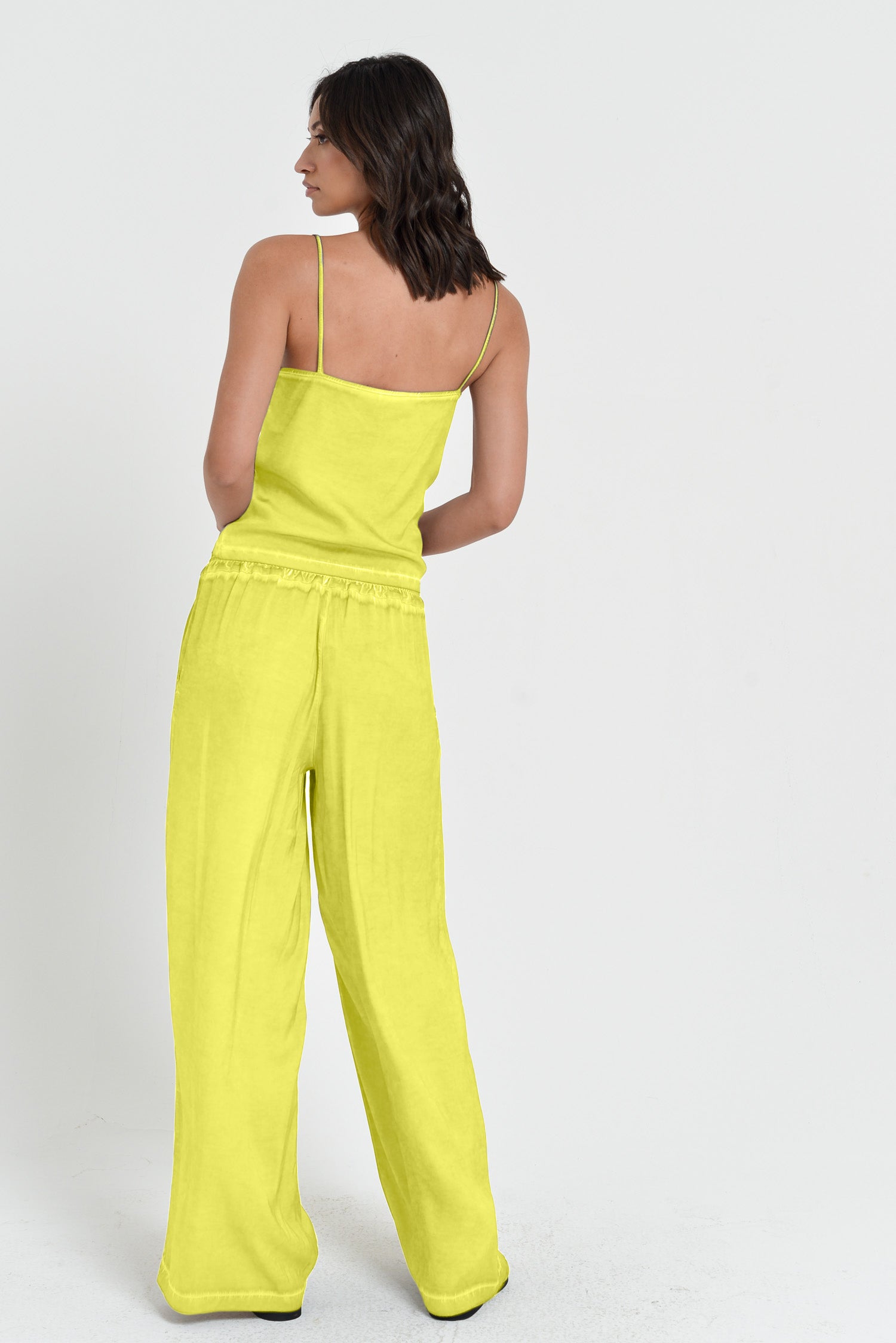 Island Slacks - Wide Flowy Pant - Lime