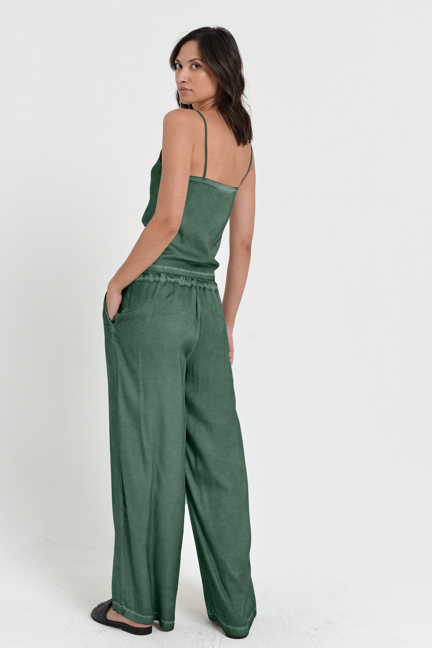 Island Slacks - Wide Flowy Pant - Juniper