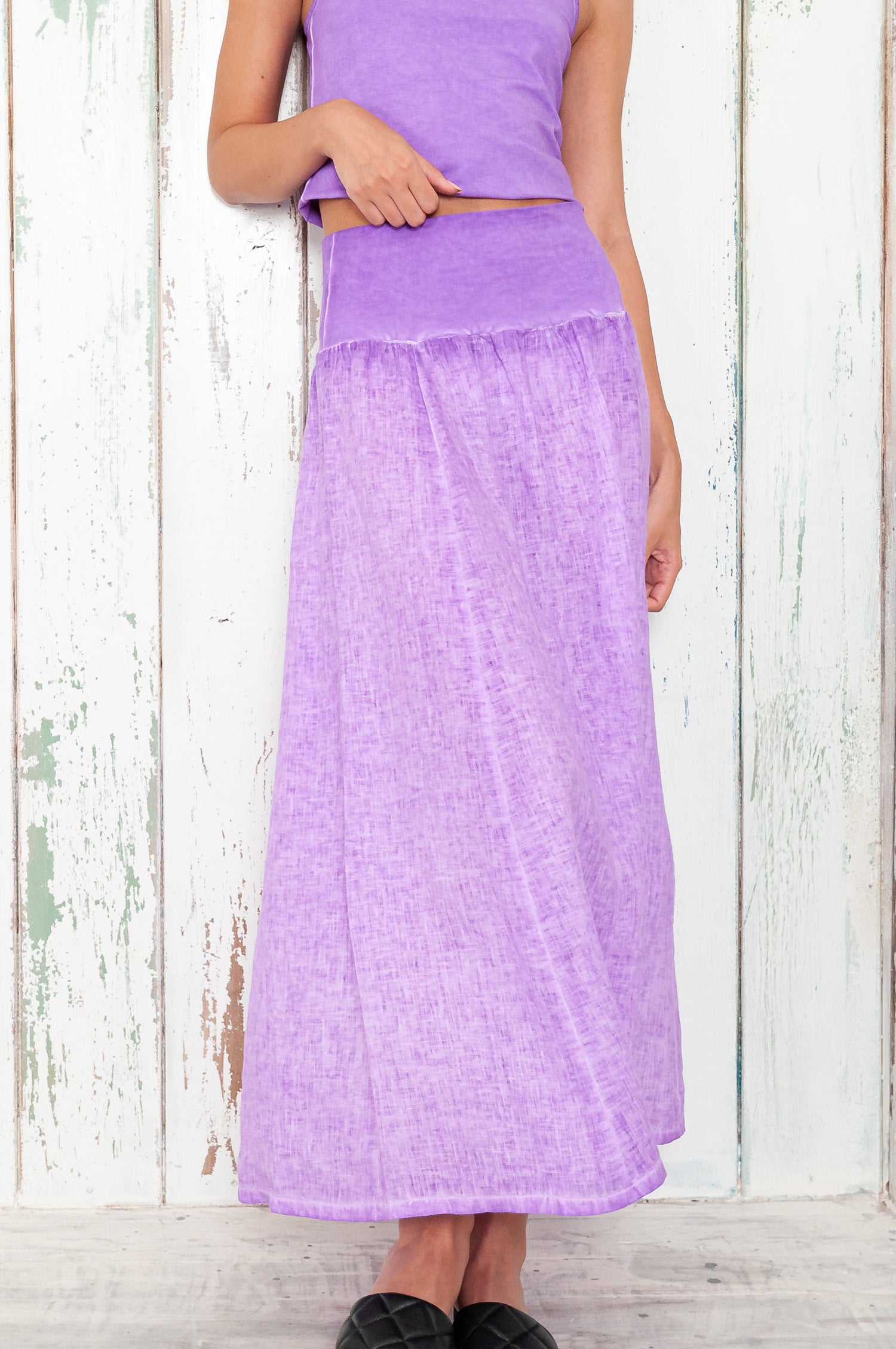 Maxime Skirt - Women's Breezy Linen Skirt - Morado