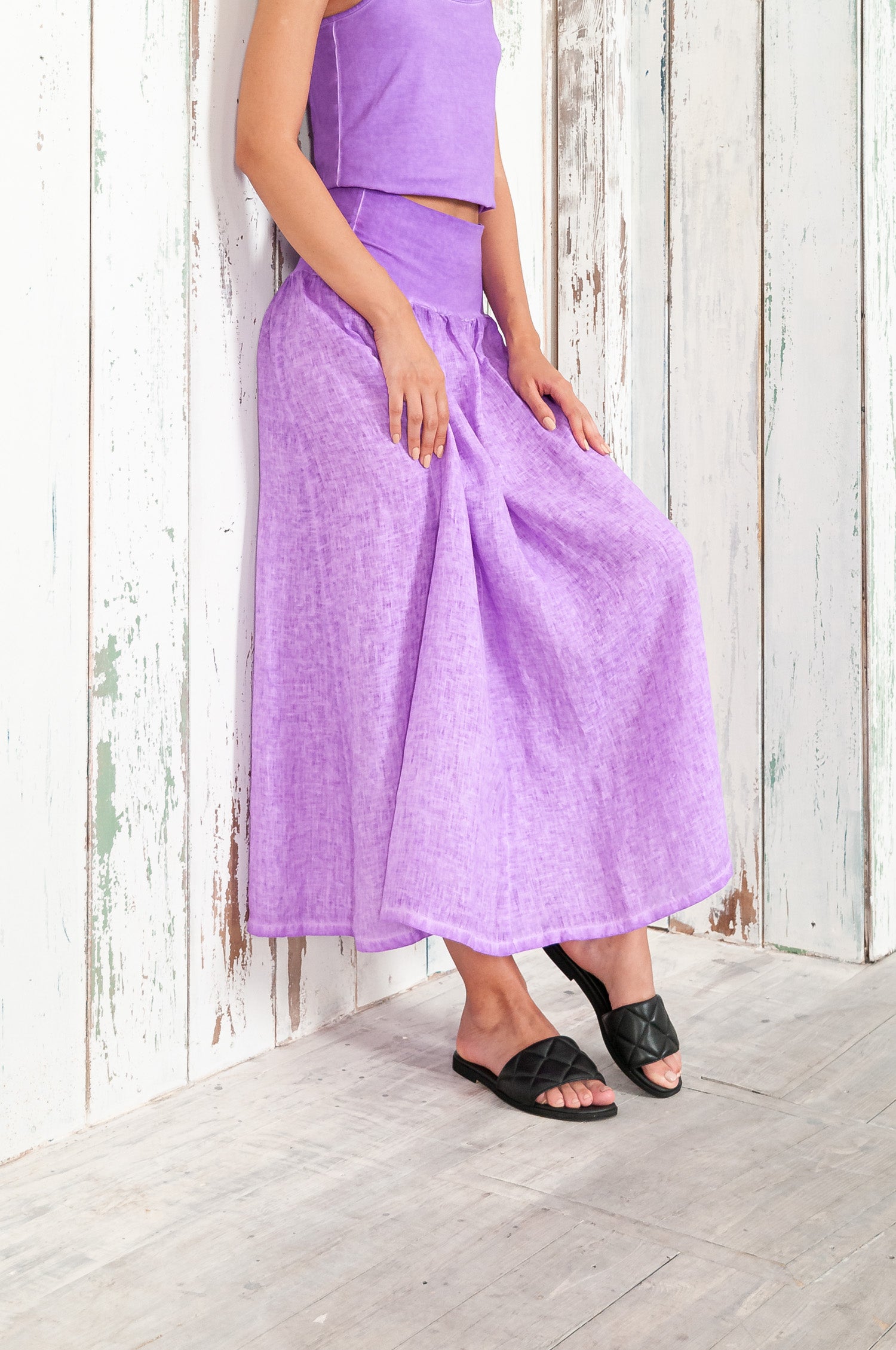 Maxime Skirt - Women's Breezy Linen Skirt - Morado