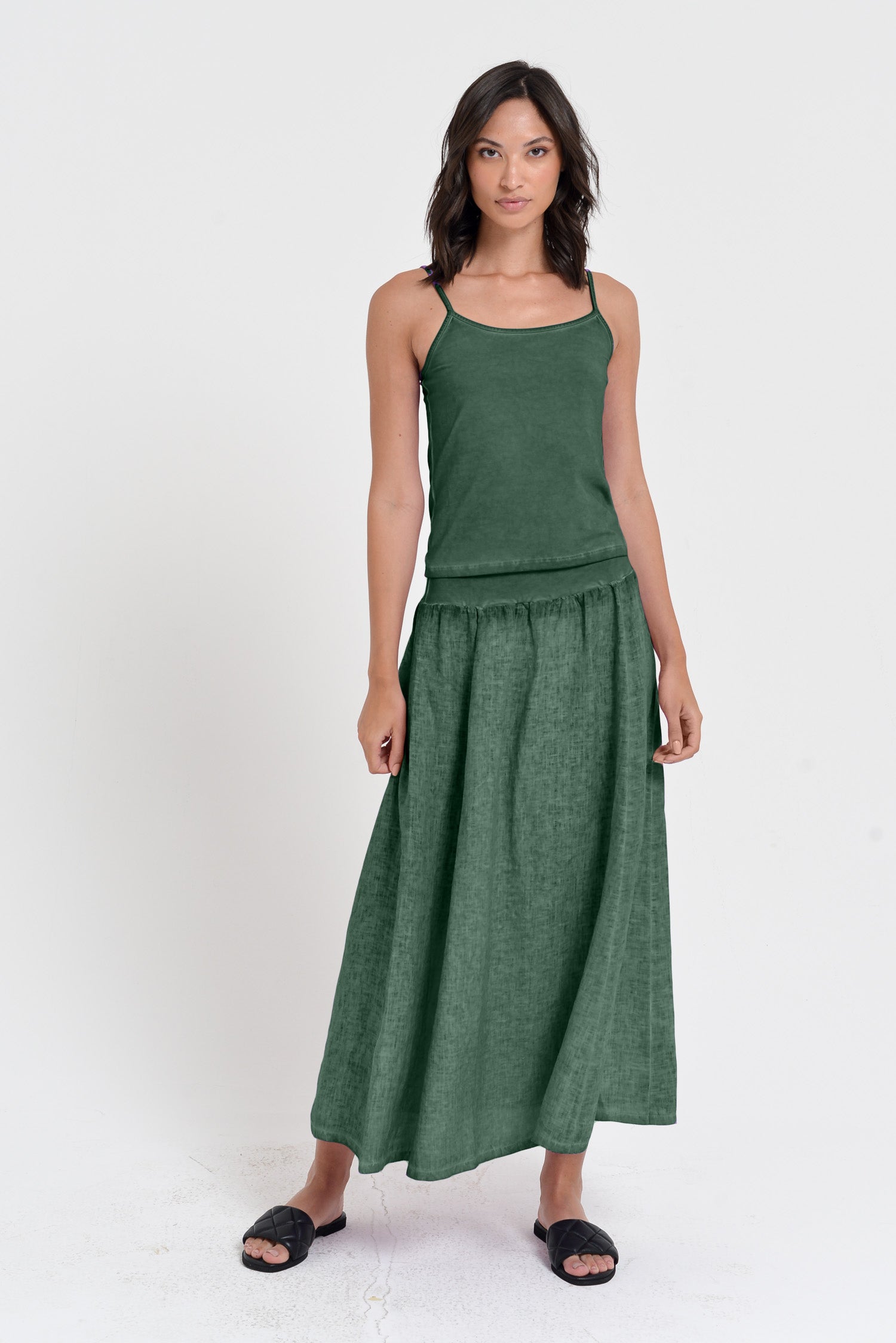 Maxime Skirt - Women's Breezy Linen Skirt - Juniper
