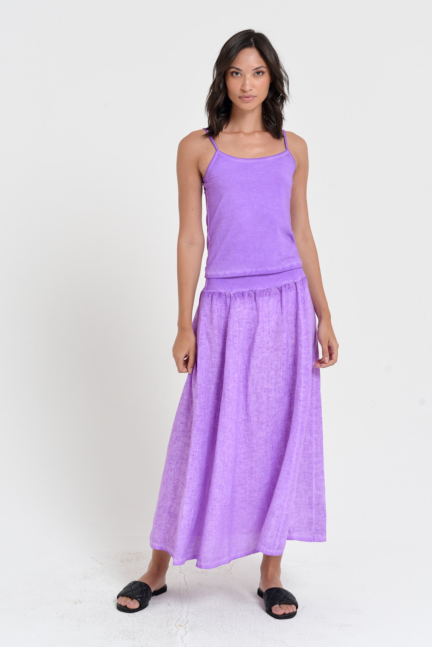 Maxime Skirt - Women's Breezy Linen Skirt - Morado