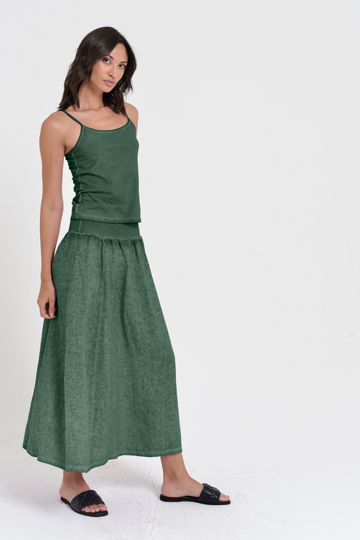 Maxime Skirt - Women's Breezy Linen Skirt - Juniper