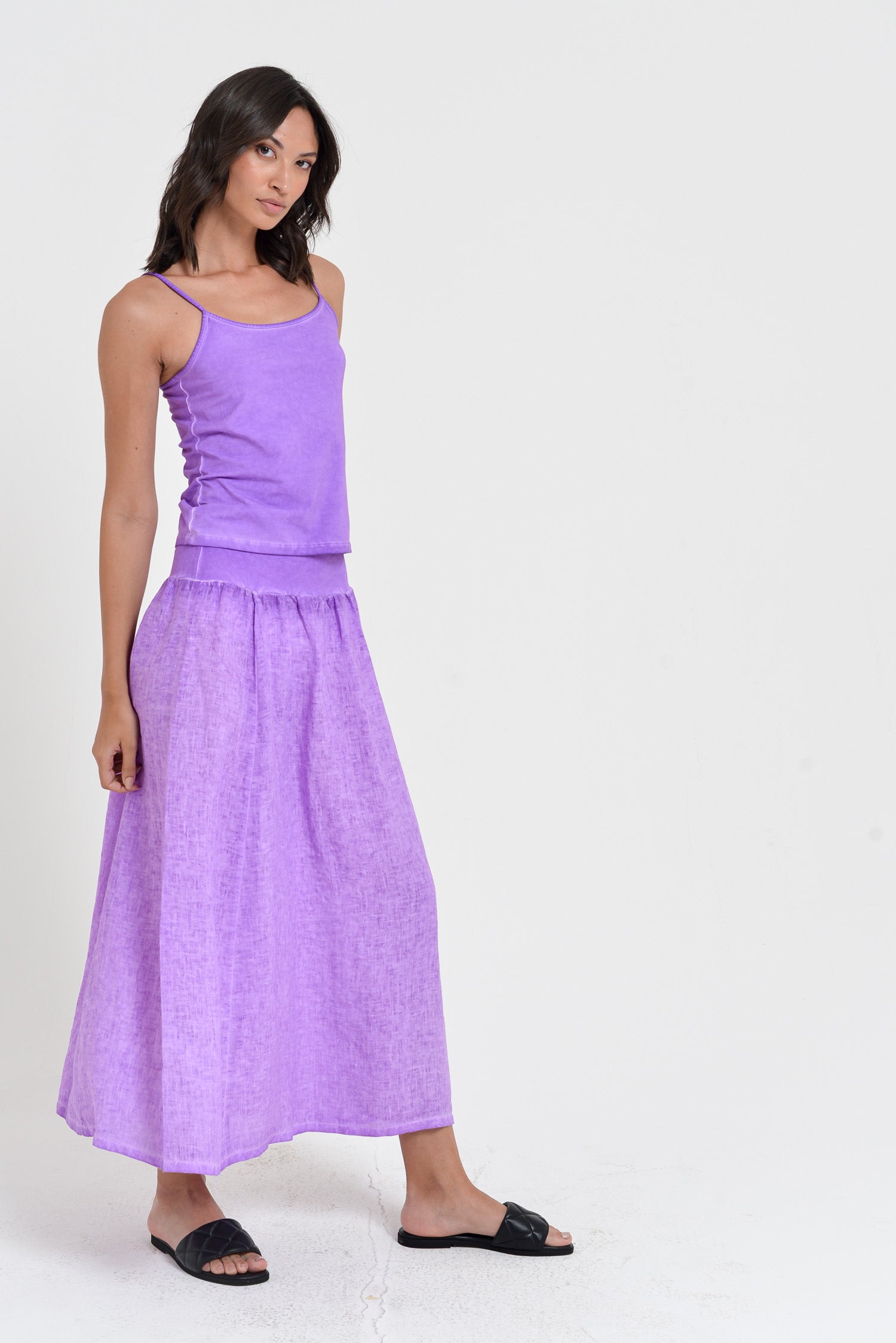 Maxime Skirt - Women's Breezy Linen Skirt - Morado