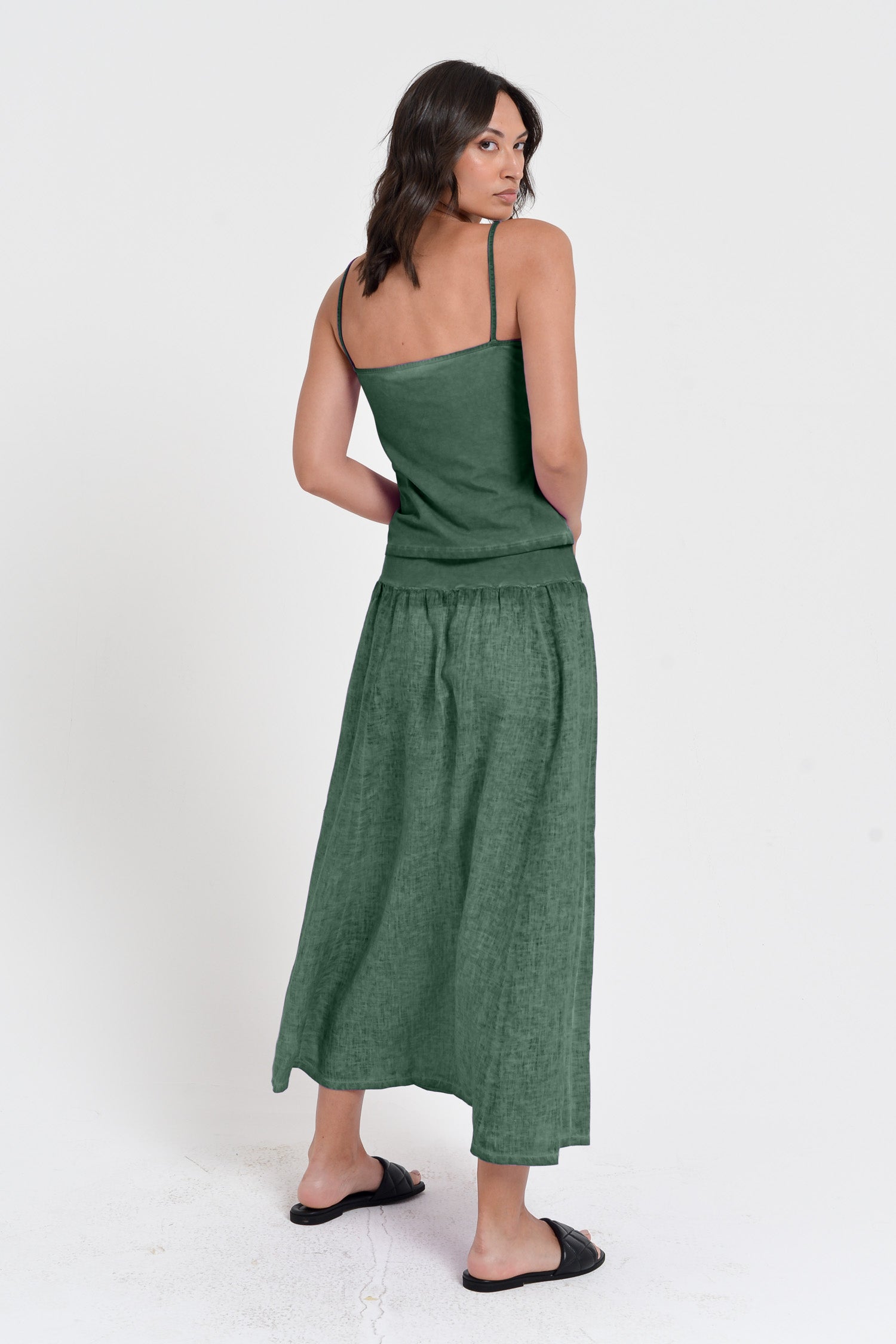 Maxime Skirt - Women's Breezy Linen Skirt - Juniper