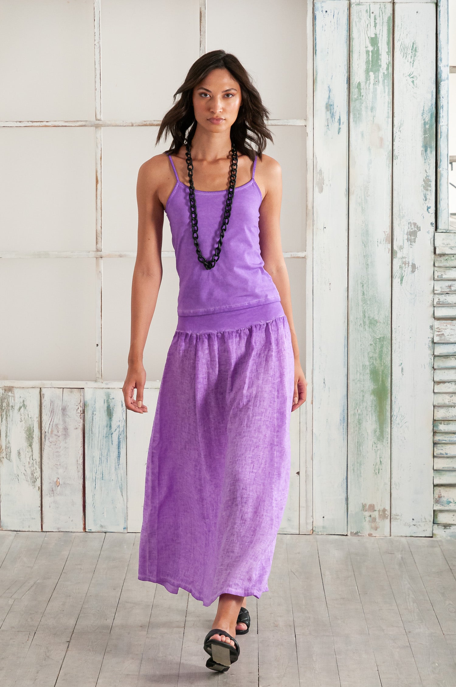 Maxime Skirt - Women's Breezy Linen Skirt - Morado
