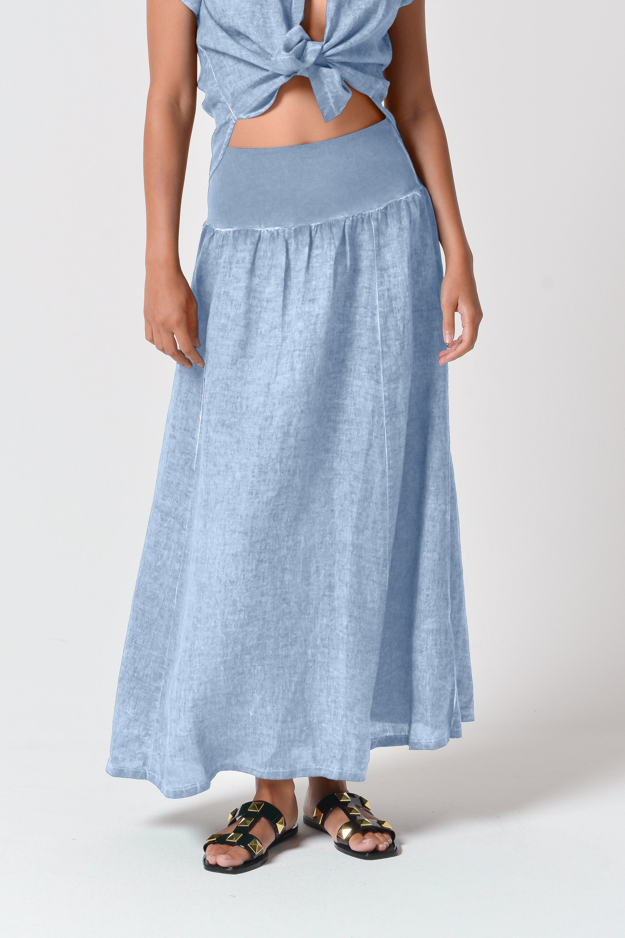 Maxime Skirt - Women's Breezy Linen Skirt - Fiji