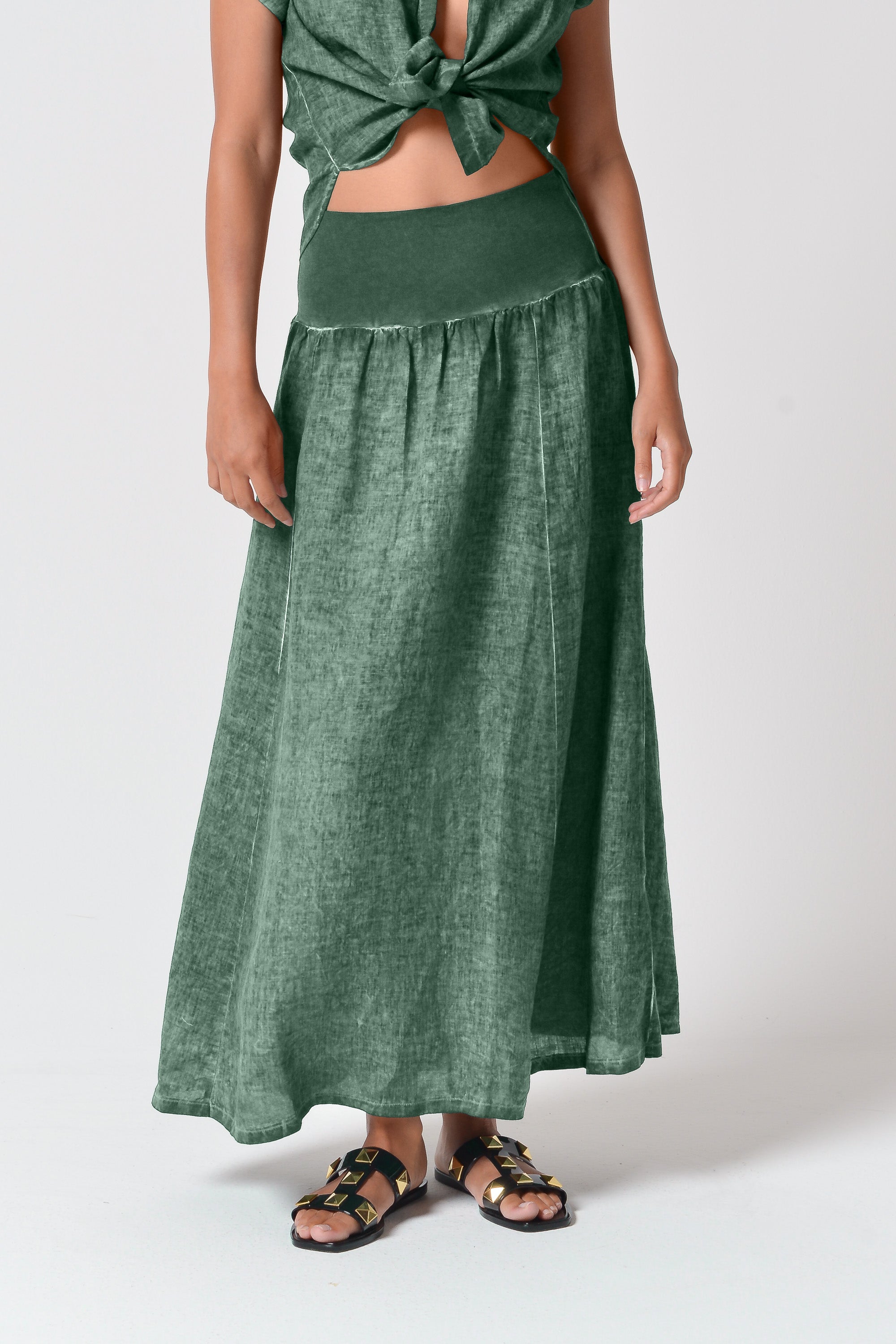 Maxime Skirt - Women's Breezy Linen Skirt - Juniper
