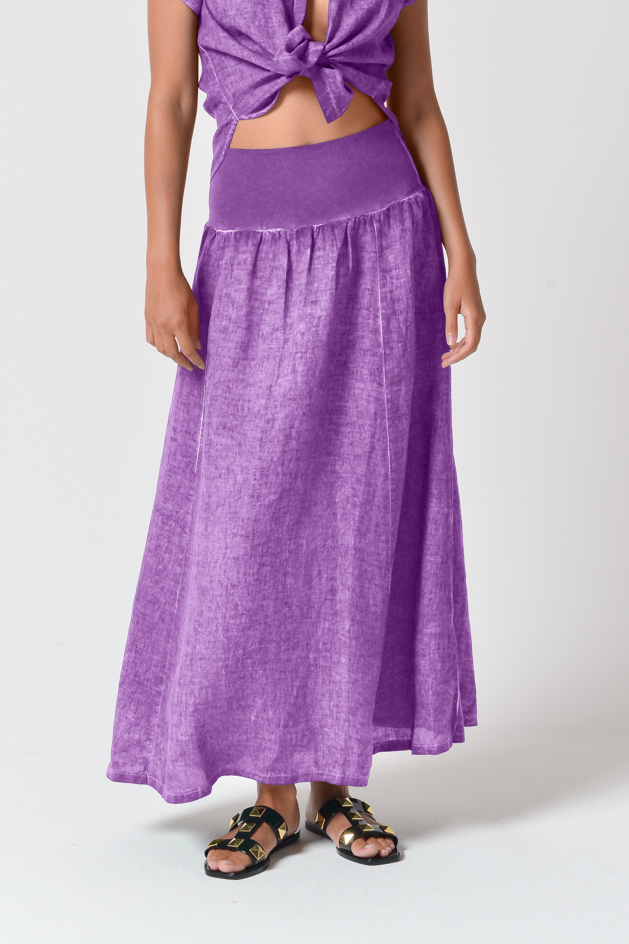 Maxime Linen Skirt - Morado