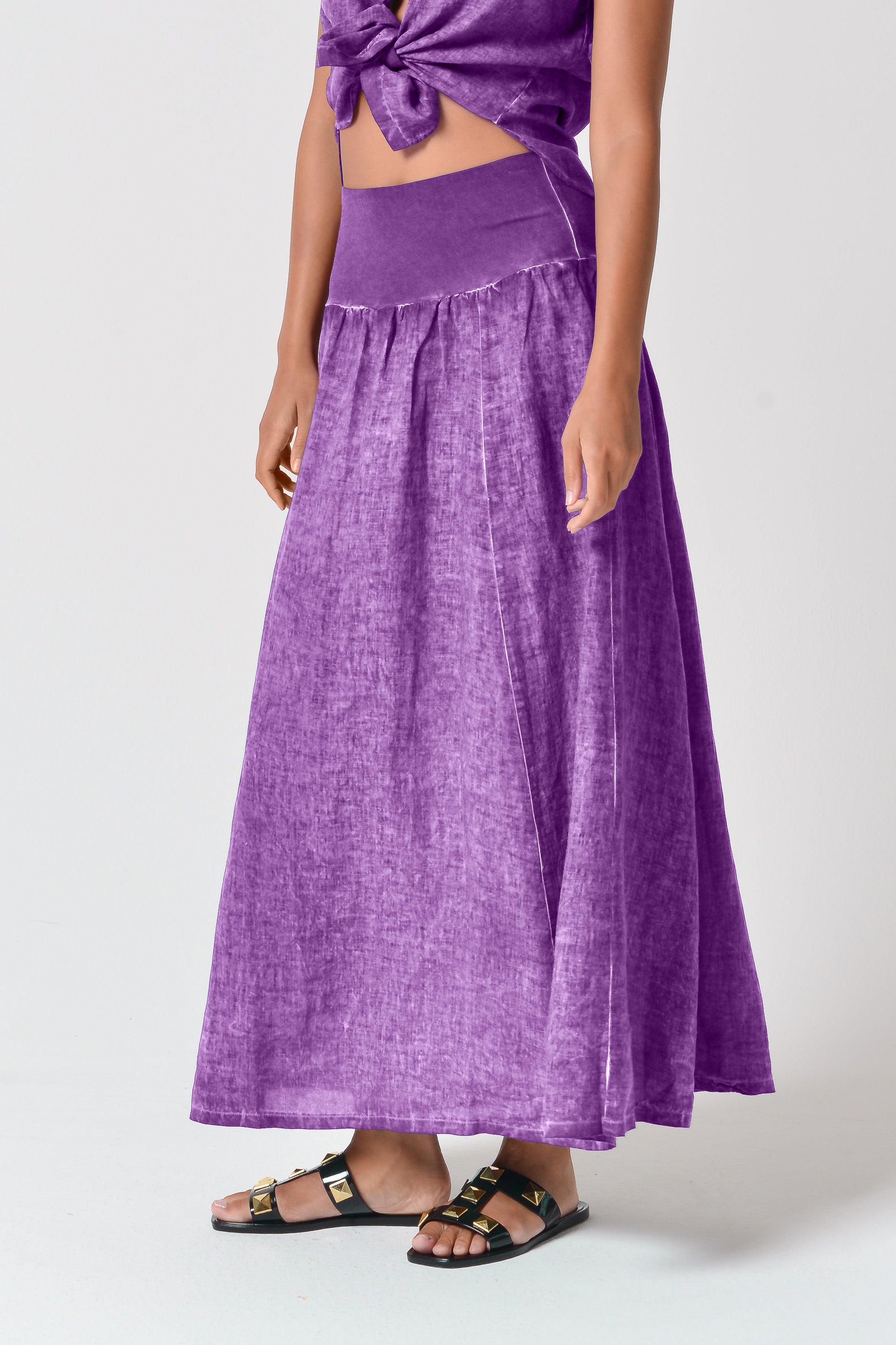 Maxime Linen Skirt - Morado
