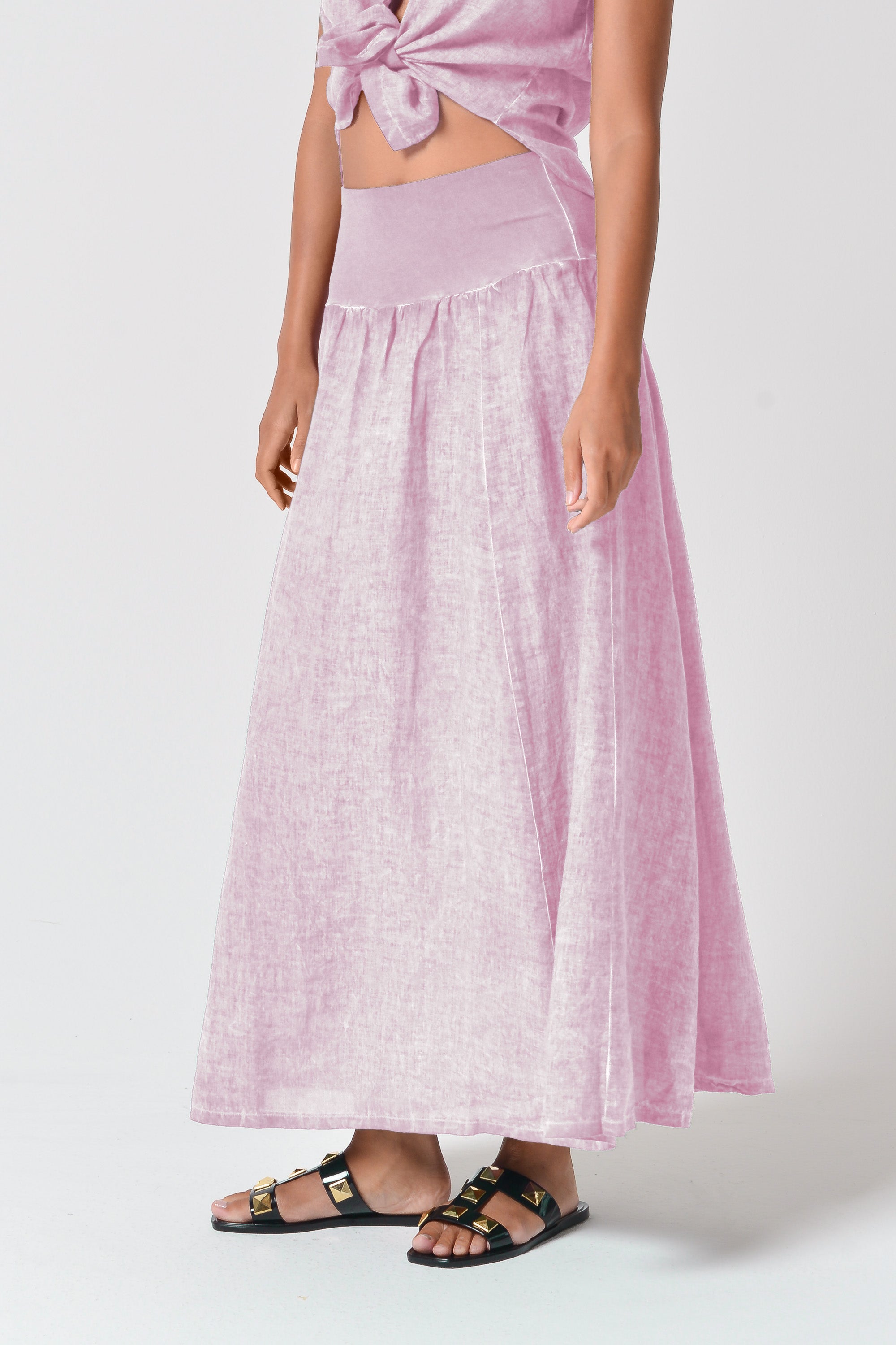 Maxime Linen Skirt - Rose