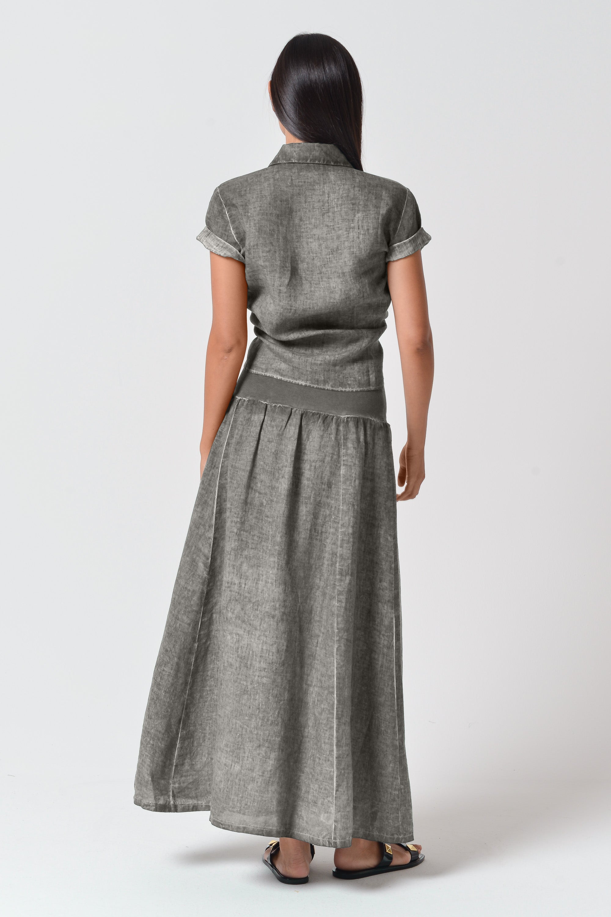 Maxime Linen Skirt - Dolphin