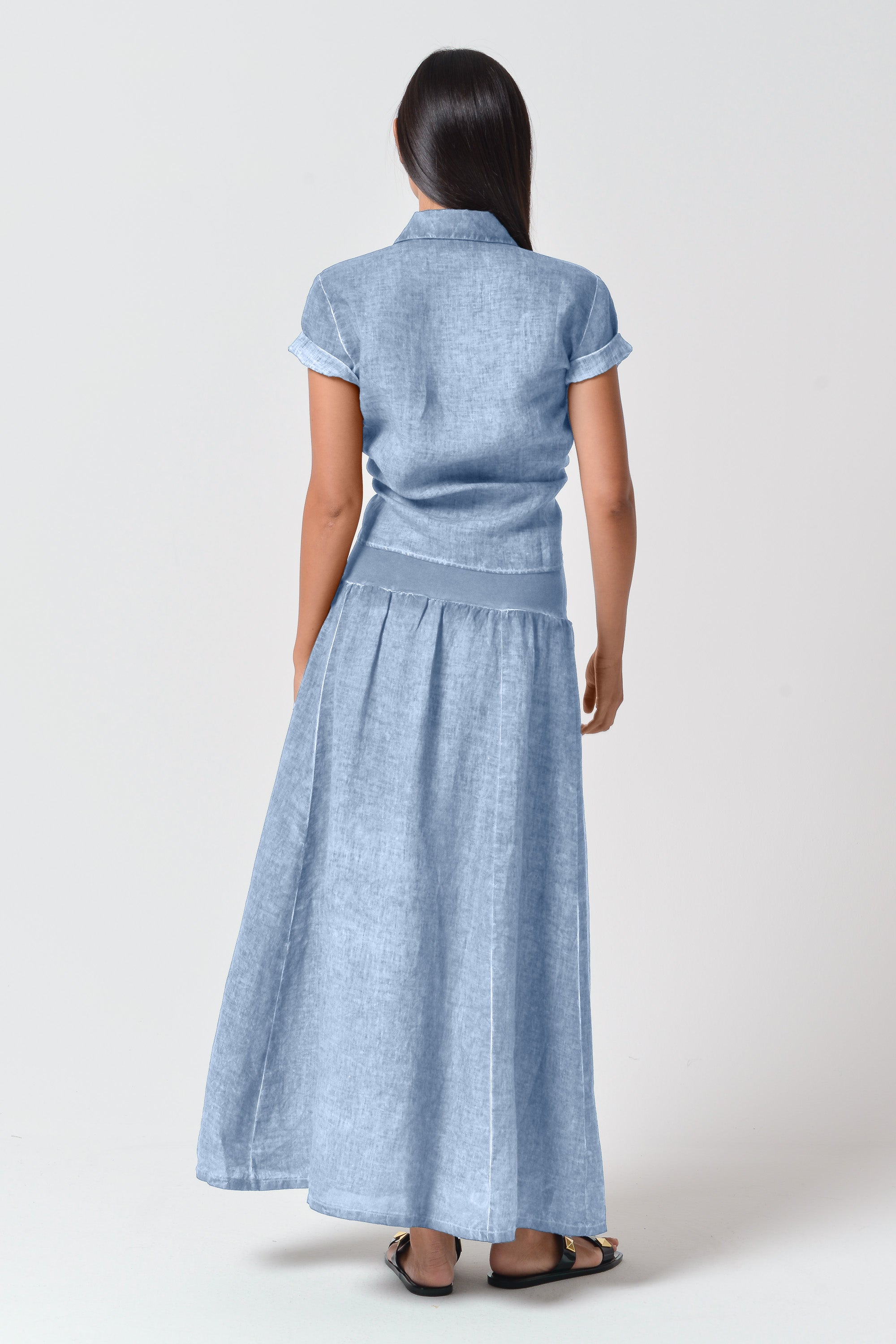 Maxime Skirt - Women's Breezy Linen Skirt - Fiji