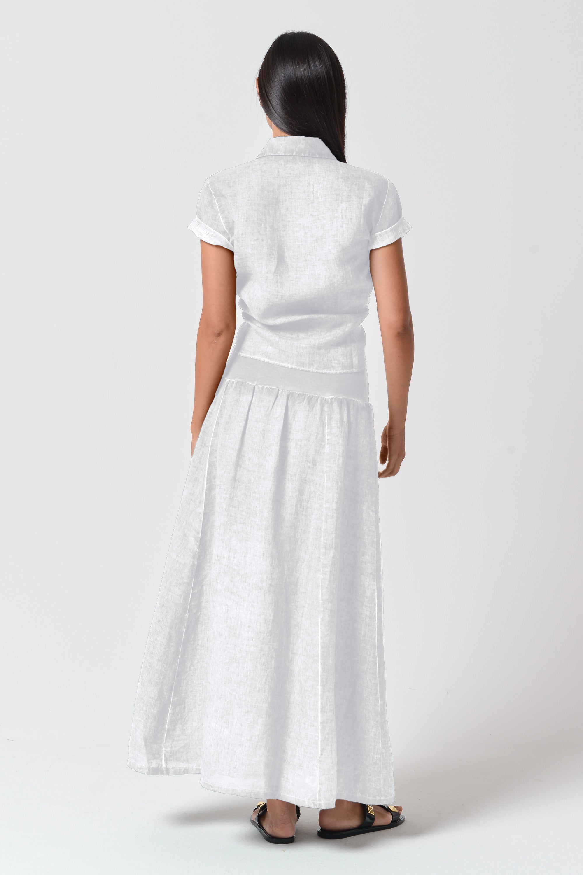 Maxime Skirt - Women's Breezy Linen Skirt - White
