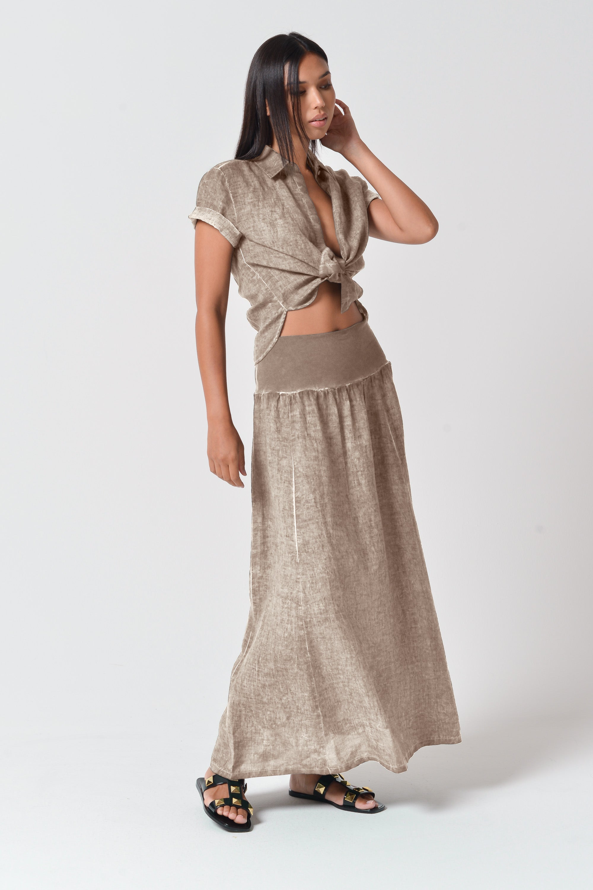 Maxime Linen Skirt - Harbor