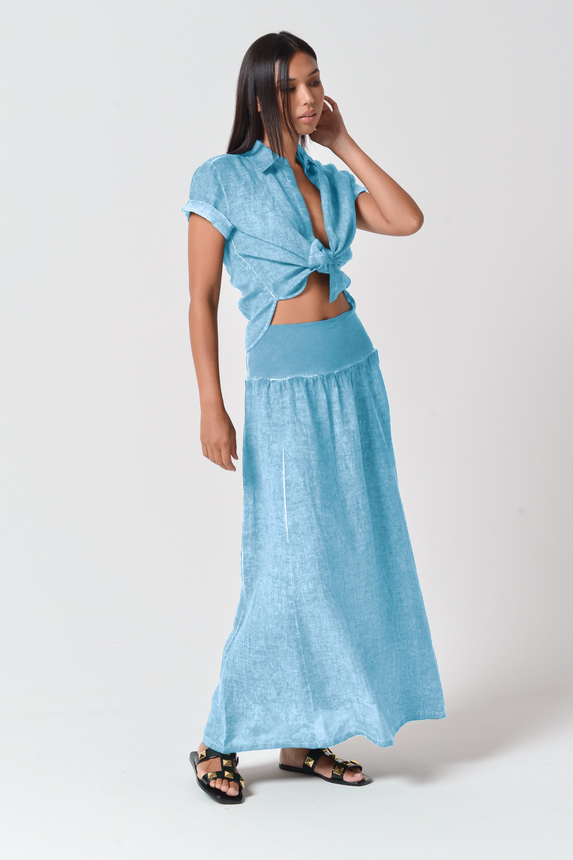 Maxime Skirt - Women's Breezy Linen Skirt - Viking